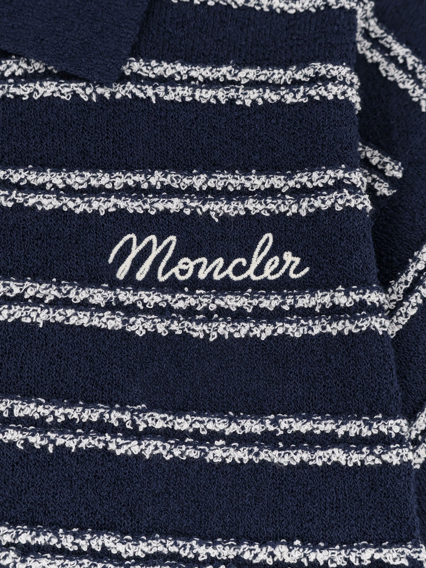Cotton blend polo shirt with bouclé effect
