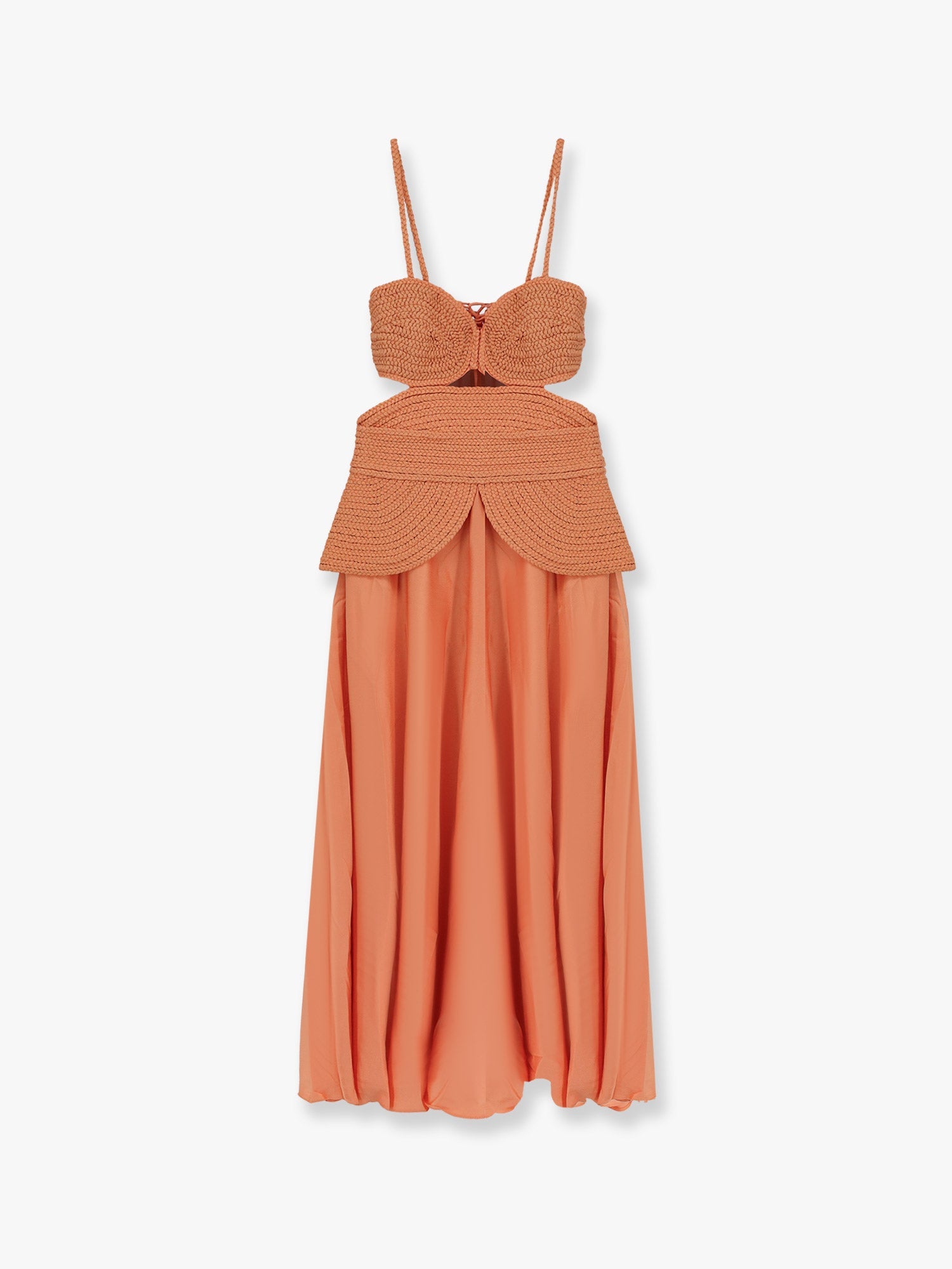 Sunset Satin dress with braided corset PATBO