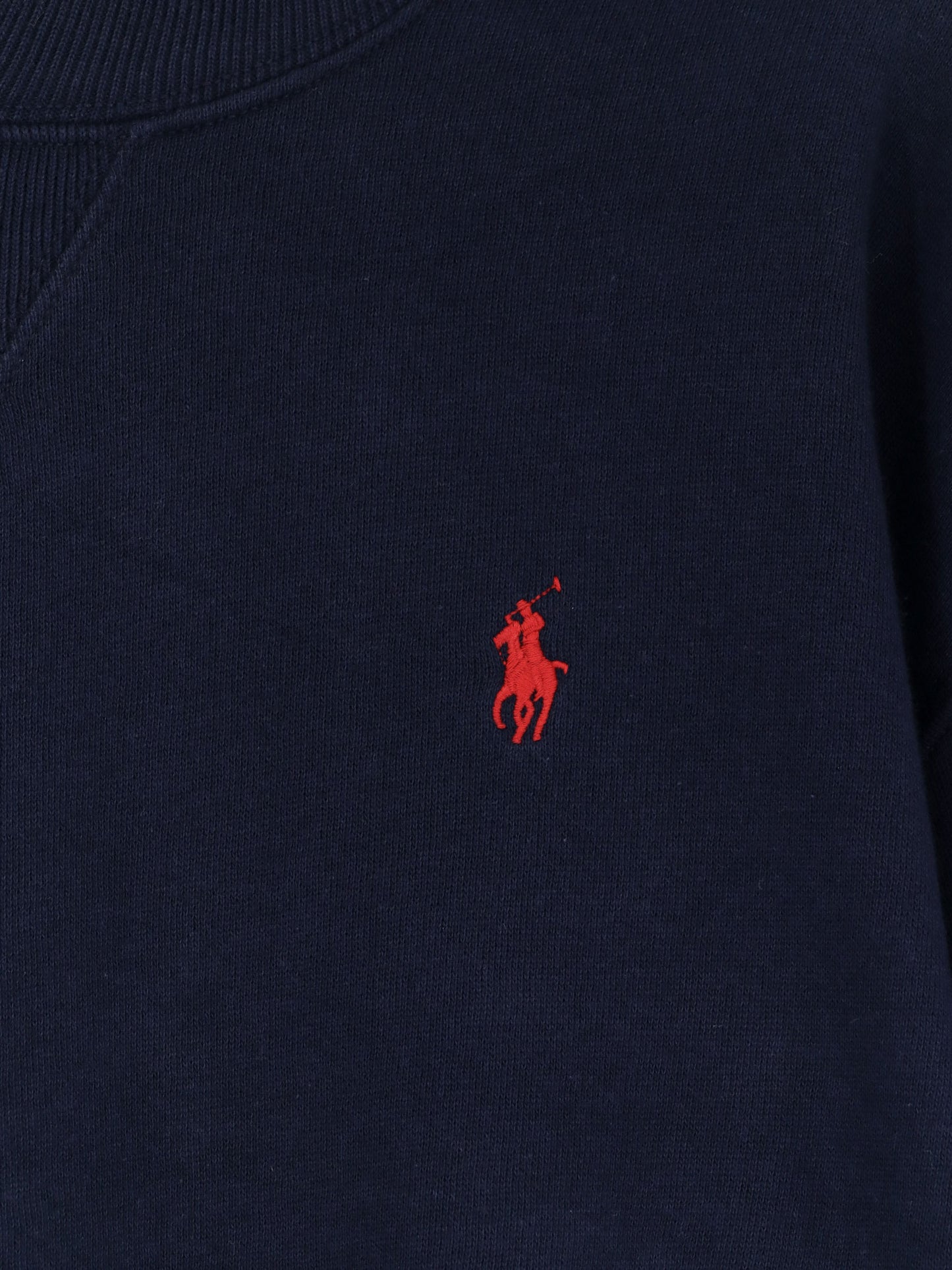 Cotton blend sweater with embroidered logo on the front