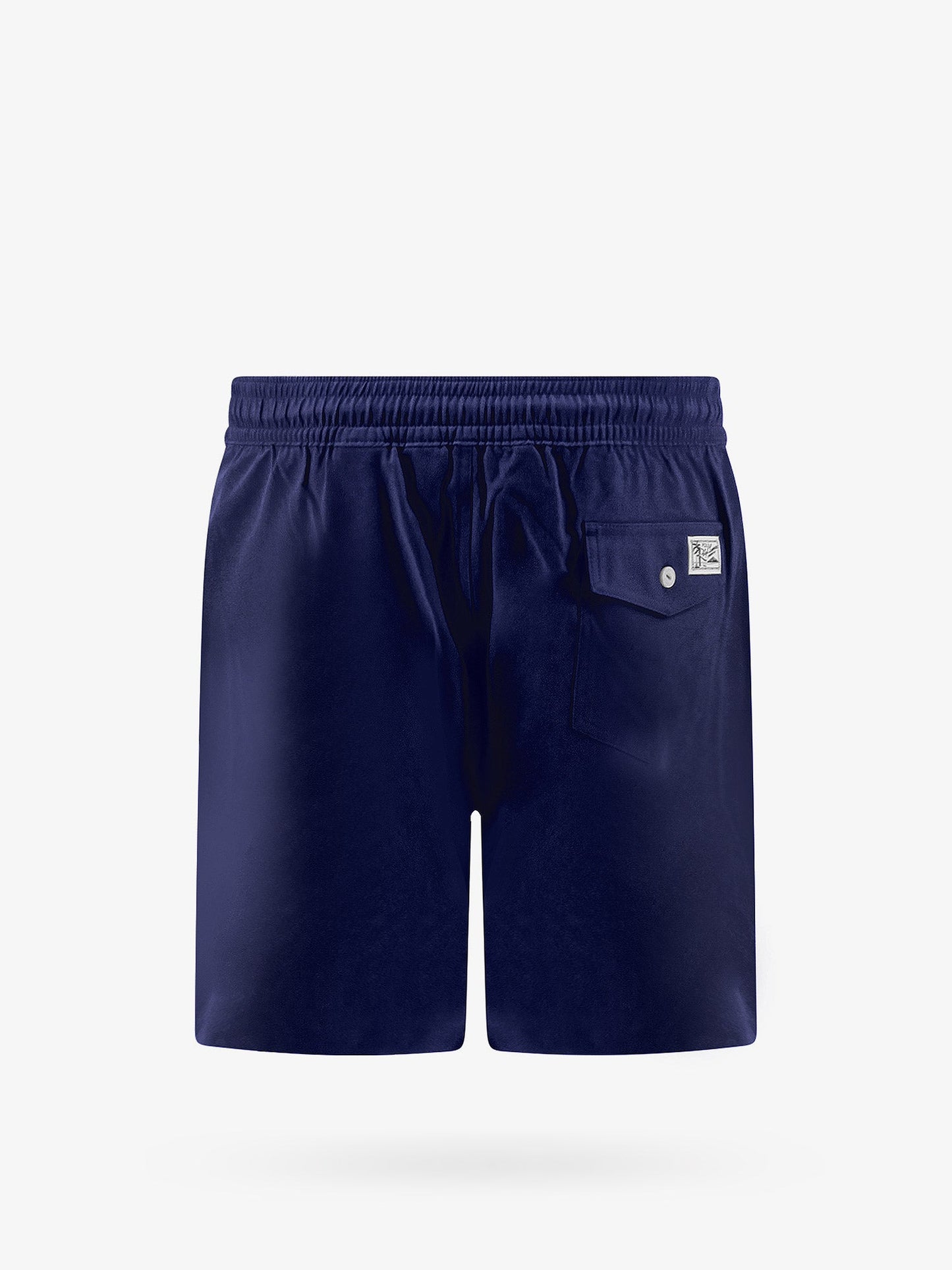 Recycled nylon swim trunks with embroidered logo on the front