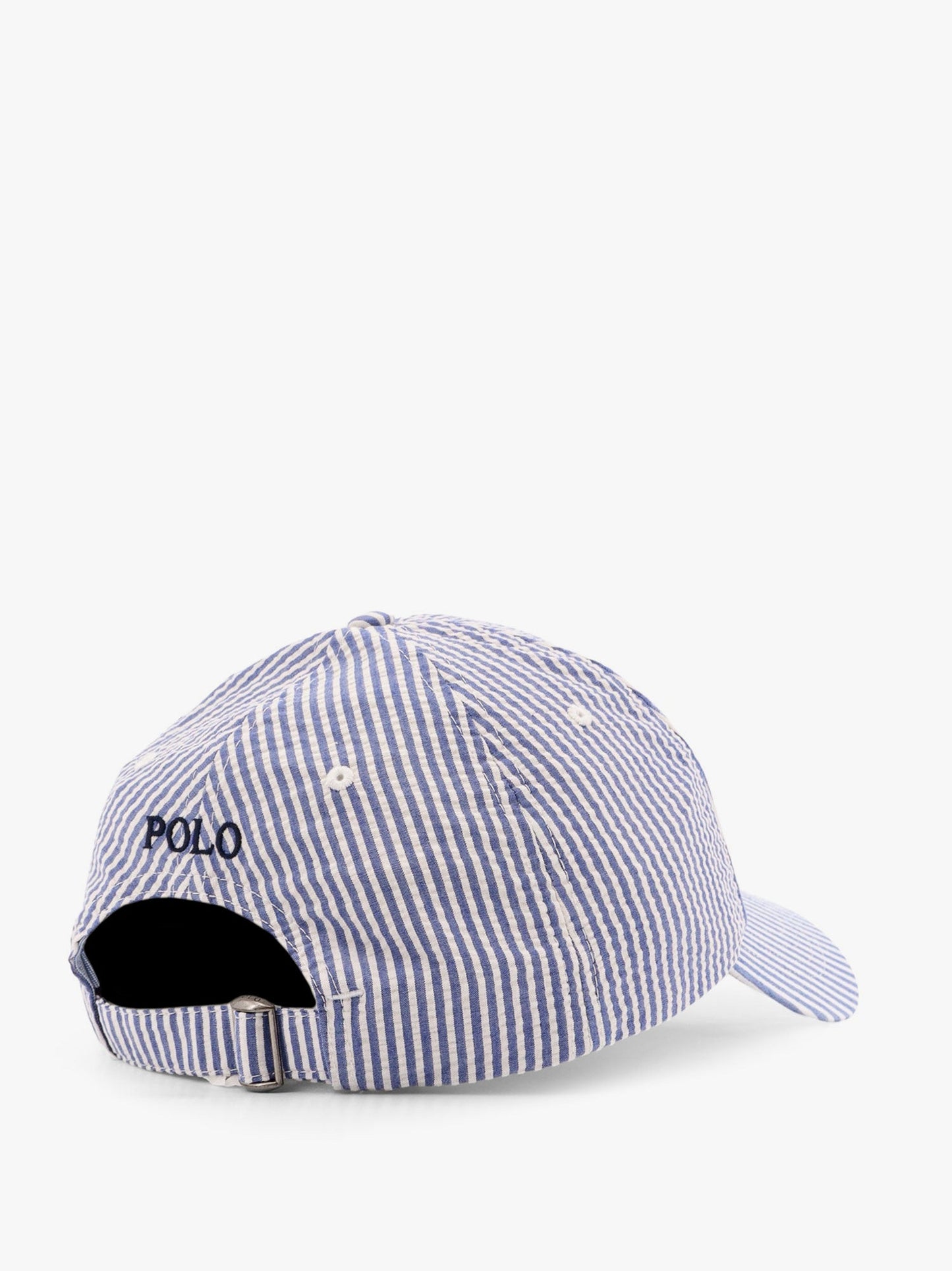 Striped cotton blend baseball hat