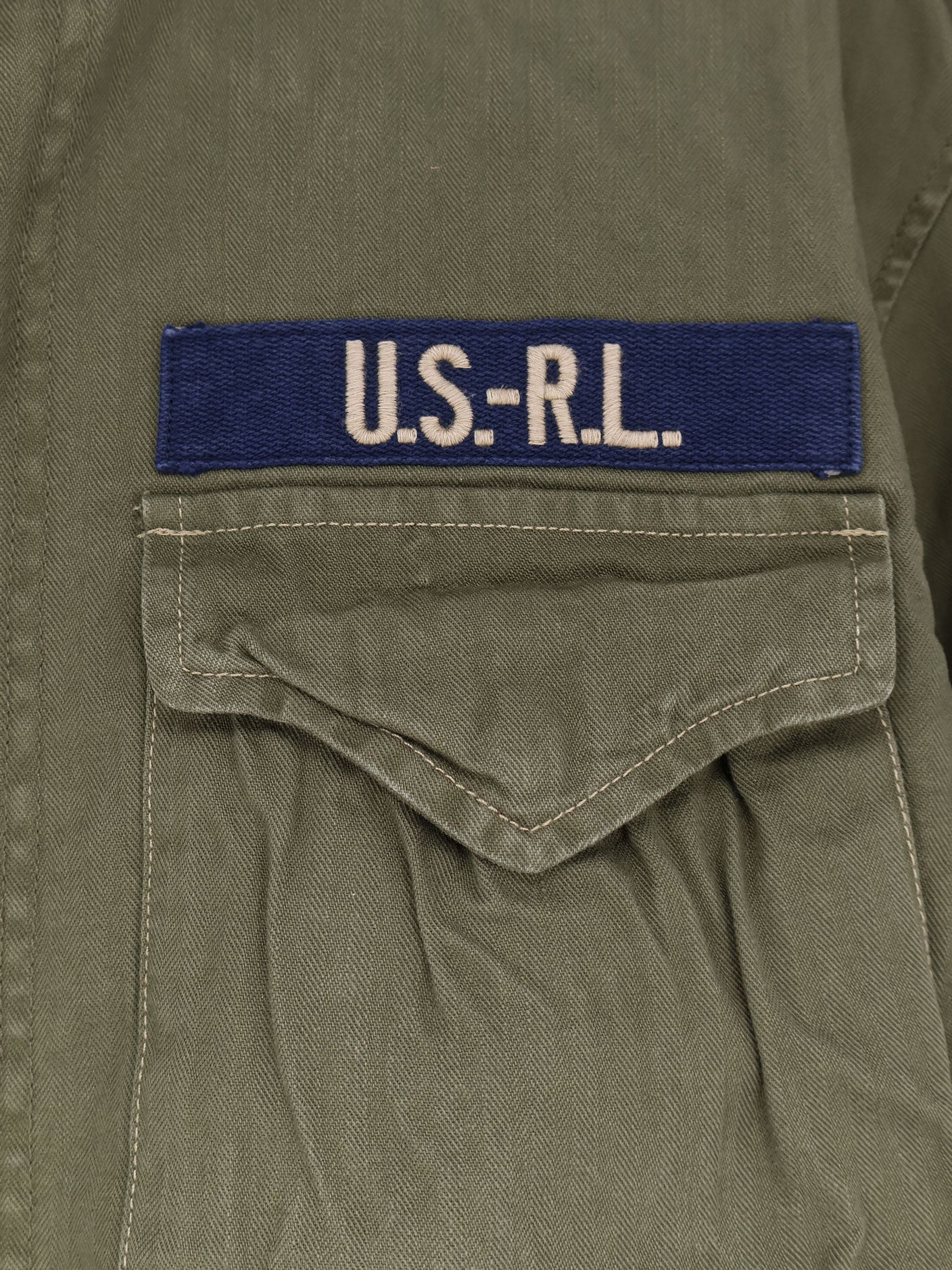 Cotton denim jacket with front logo patch