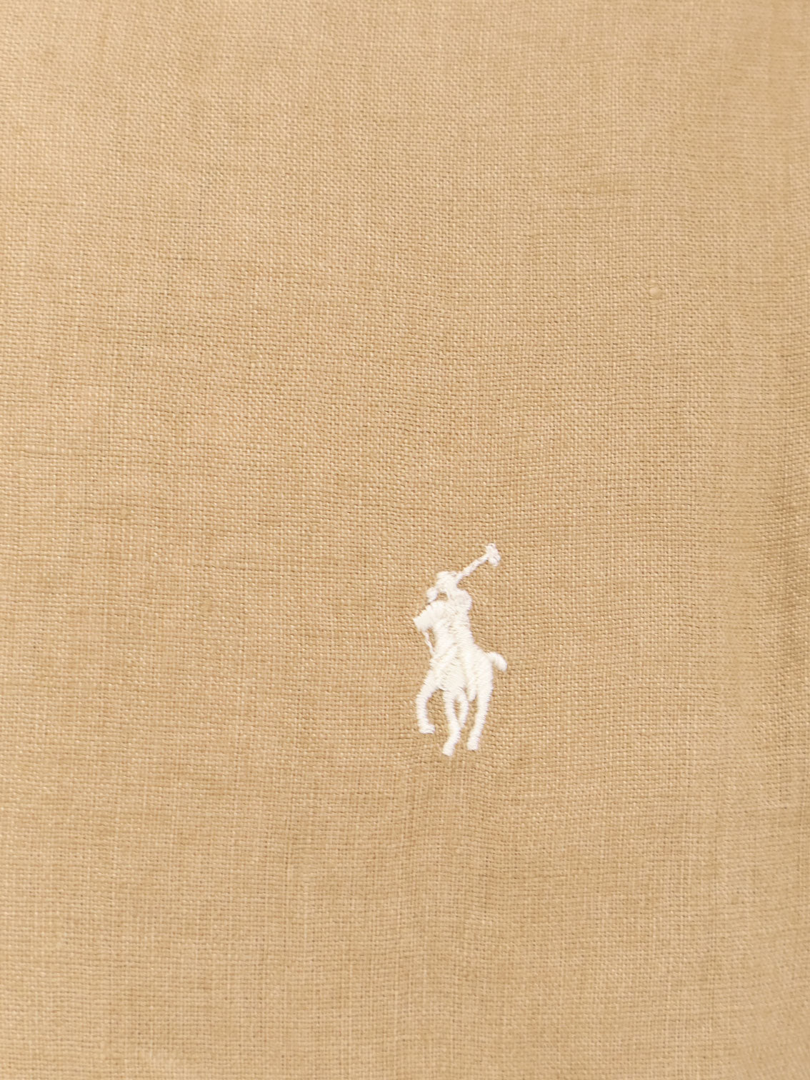 Linen shirt with logo embroidery