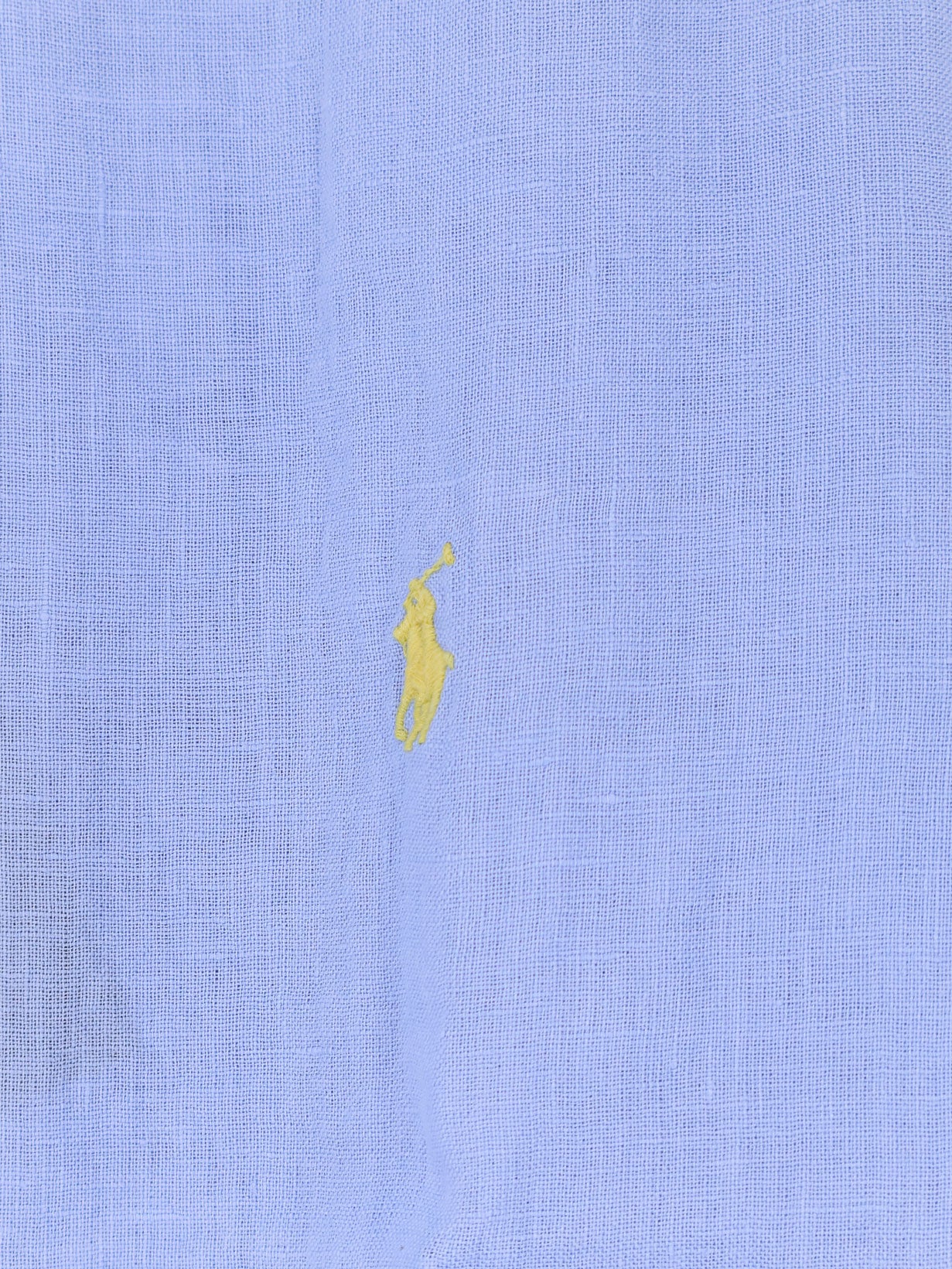 Linen shirt with embroidered logo on the front