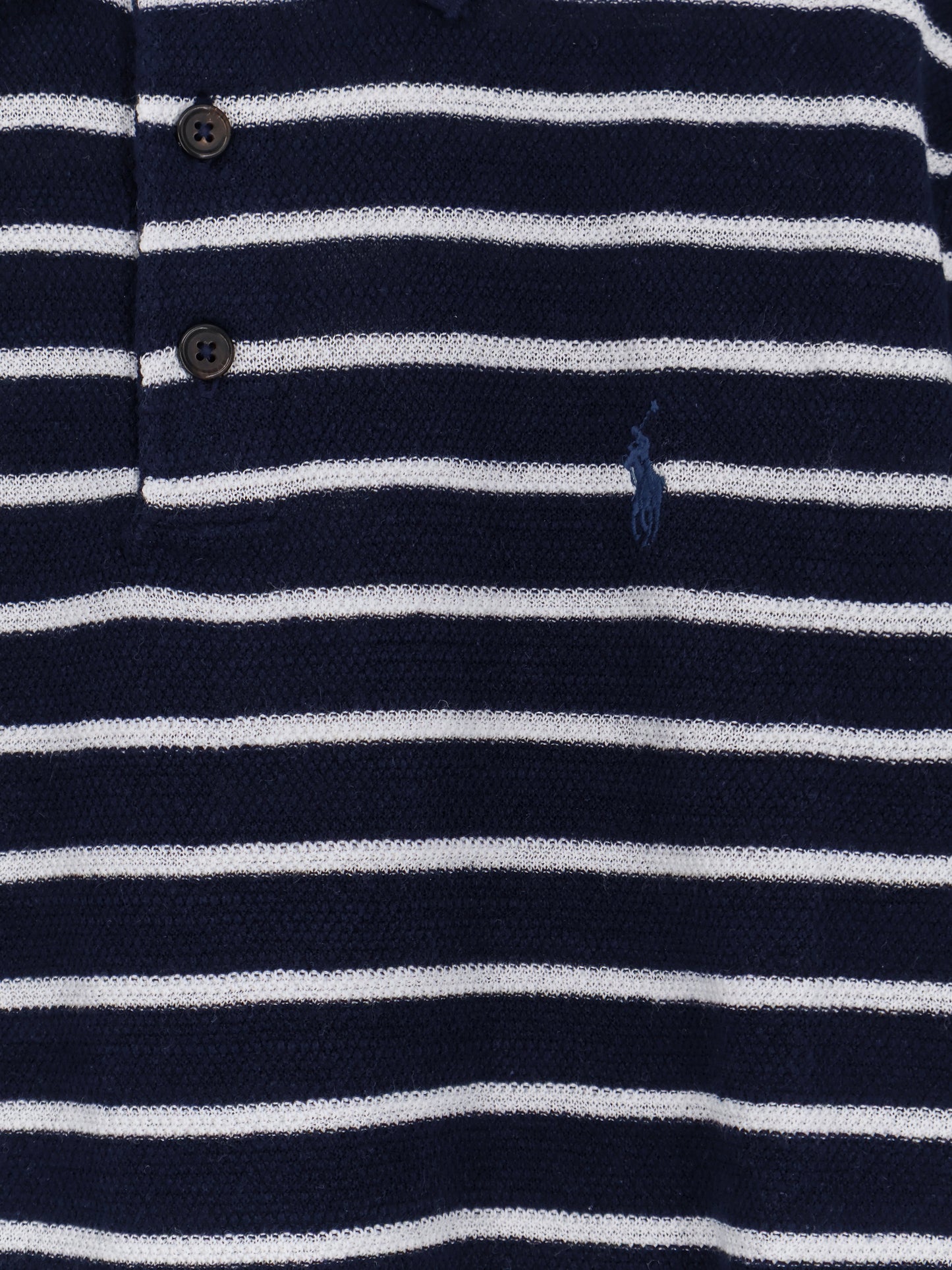 Cotton and linen polo shirt with striped pattern