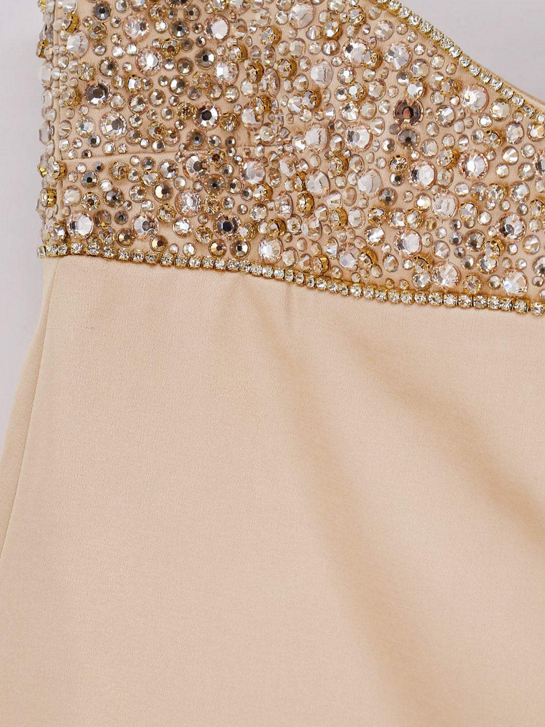 Shyla satin dress with rhinestones detail