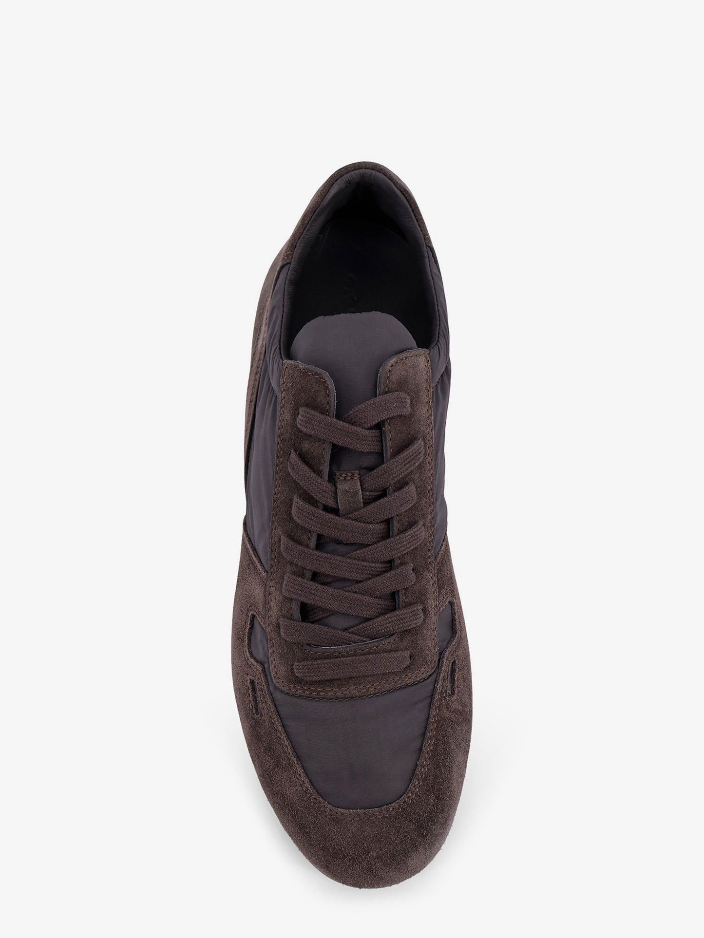 Minimal nylon and suede sneakers