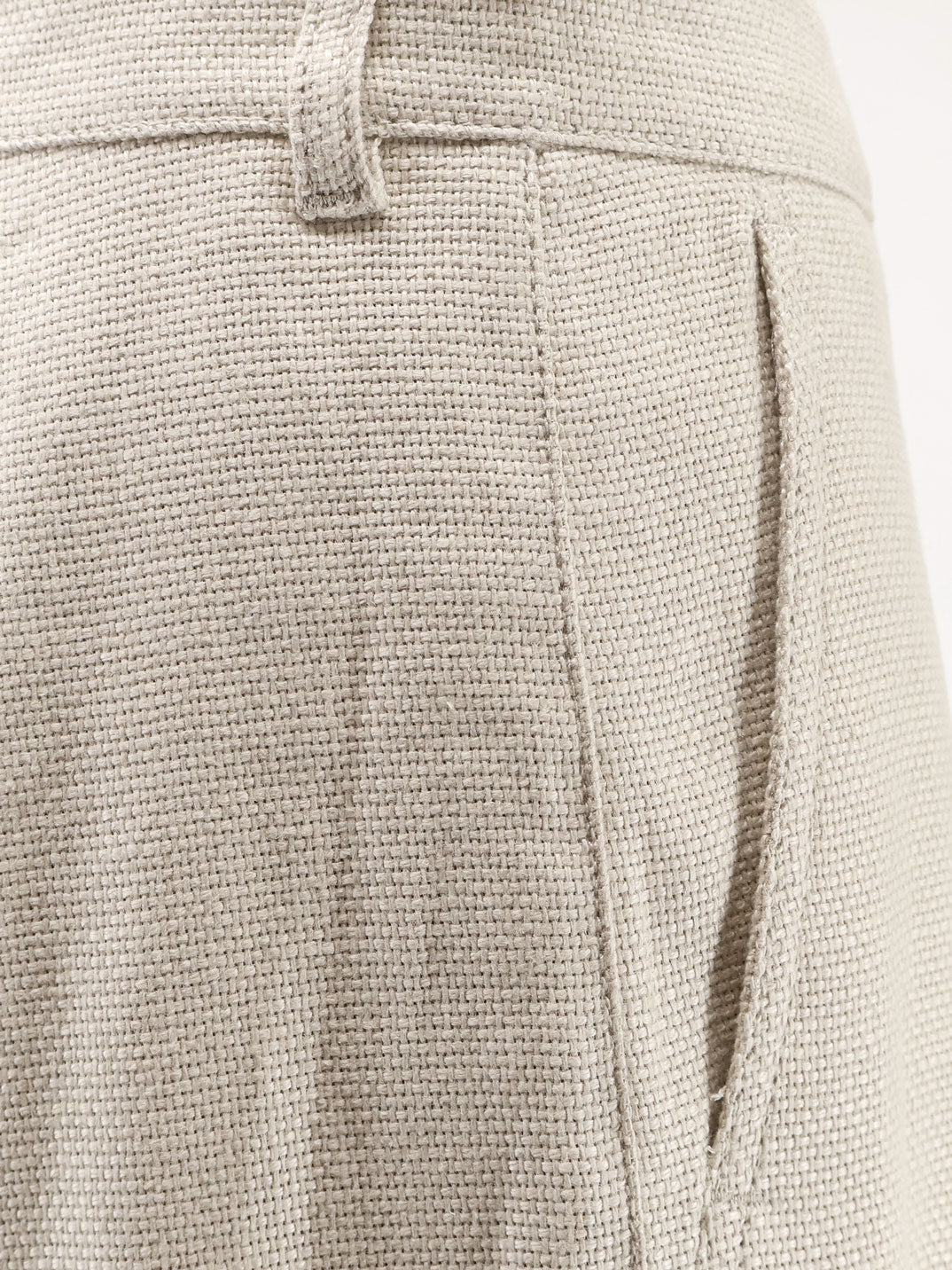 Stretch cotton and linen trousers