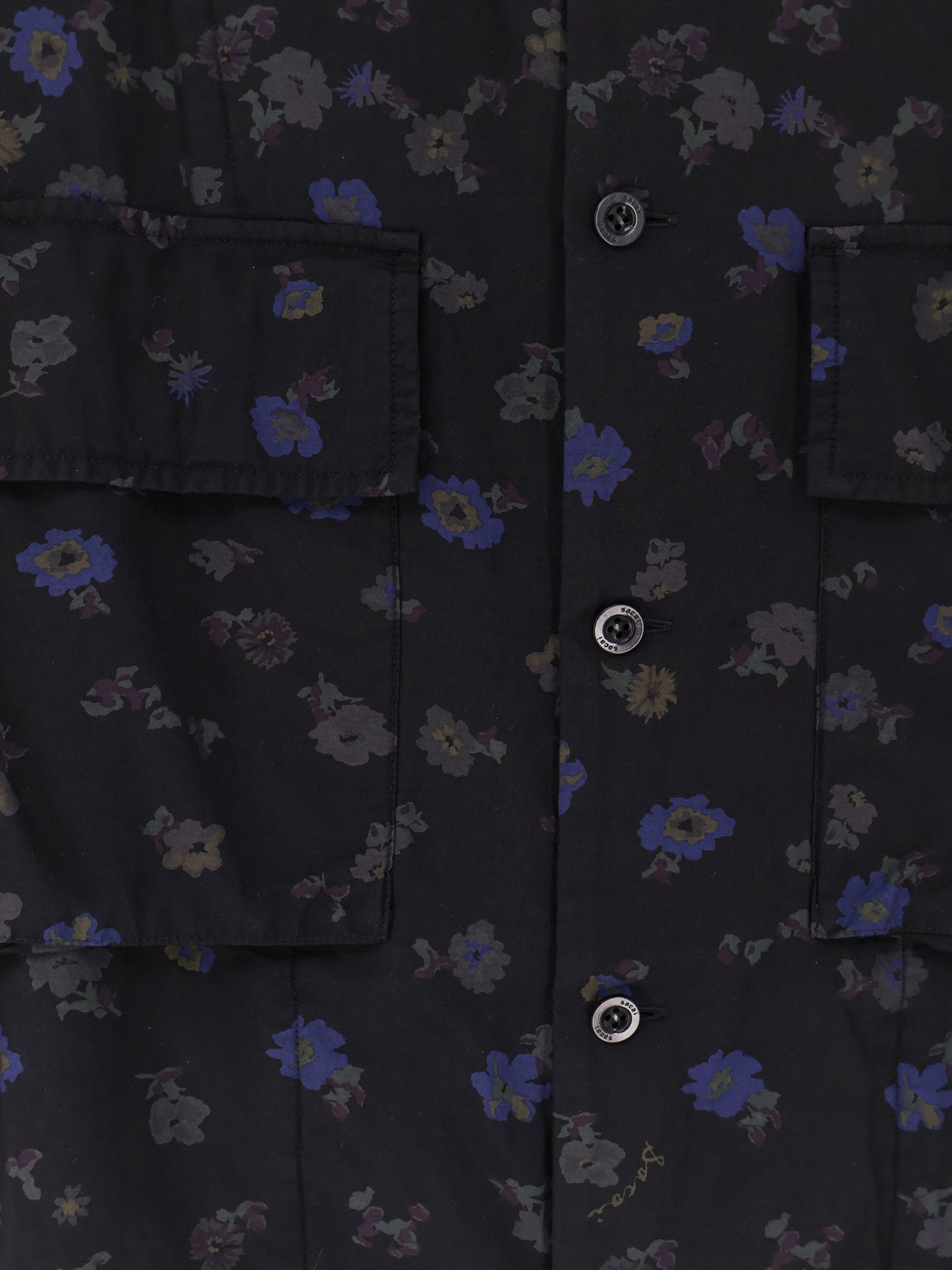 Cotton blend shirt with floral print