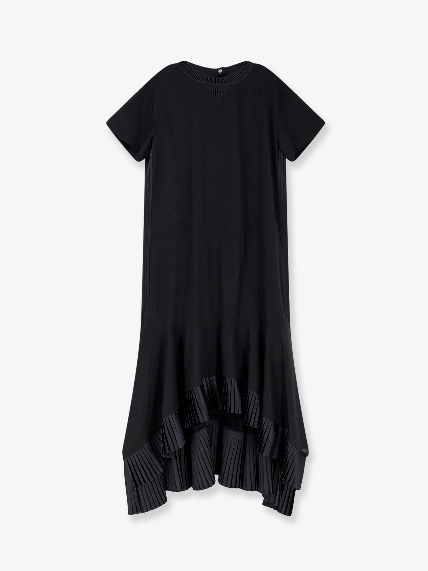 sacai pleated dress Sacai Black Cotton Broadcloth Midi Dress