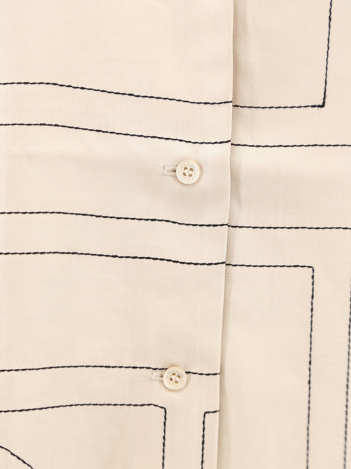 Silk shirt with monogram logo embroidery