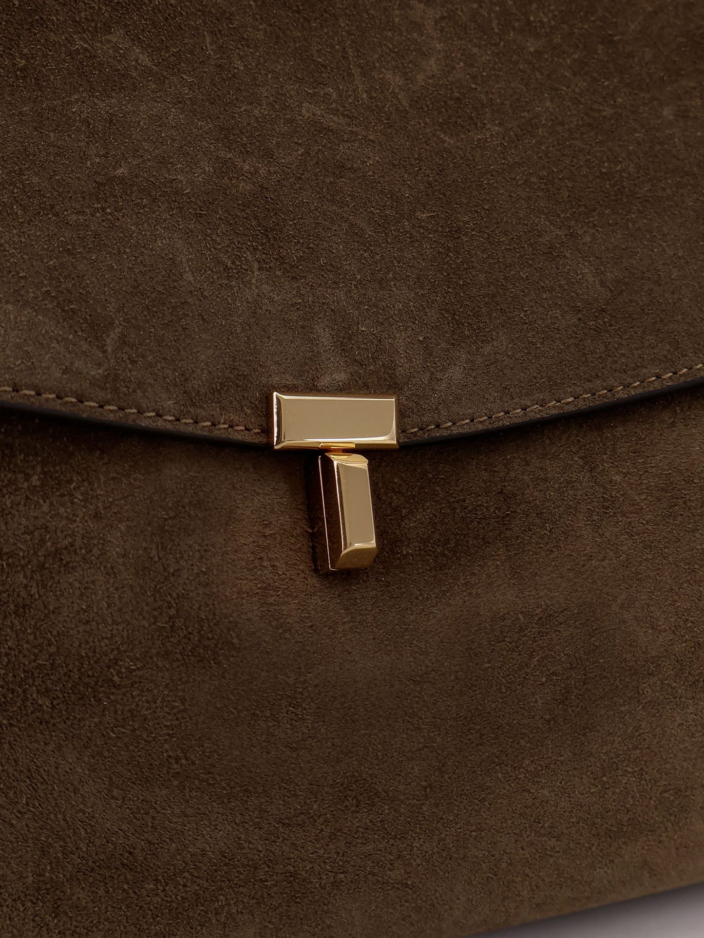 T-Lock suede shoulder bag