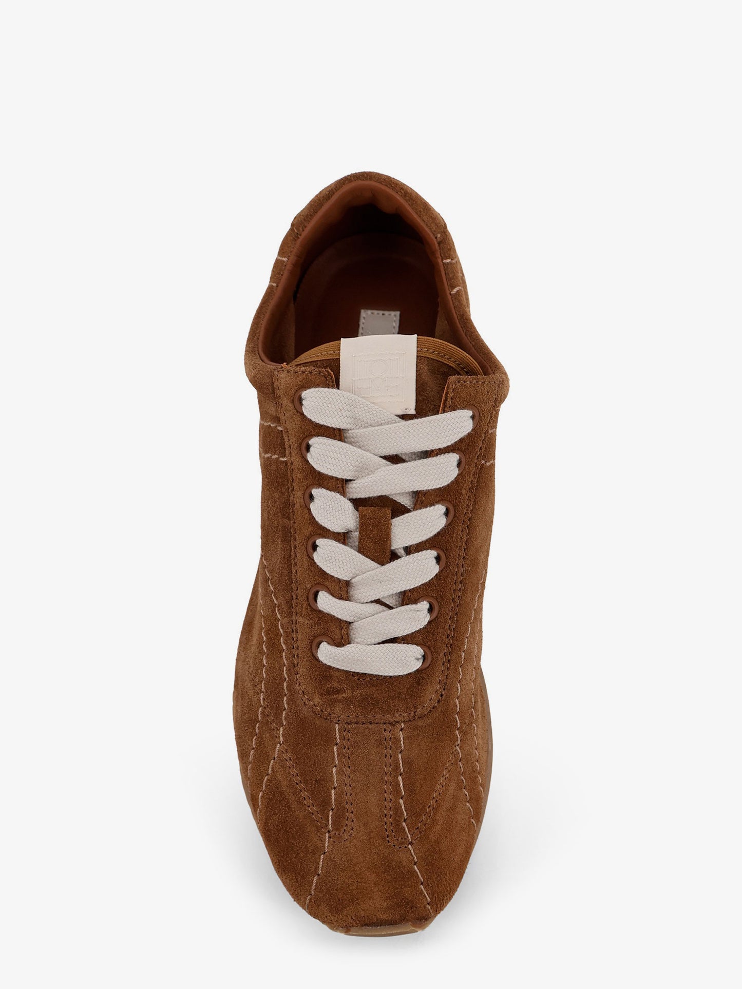 Leather sneakers with stitching detail