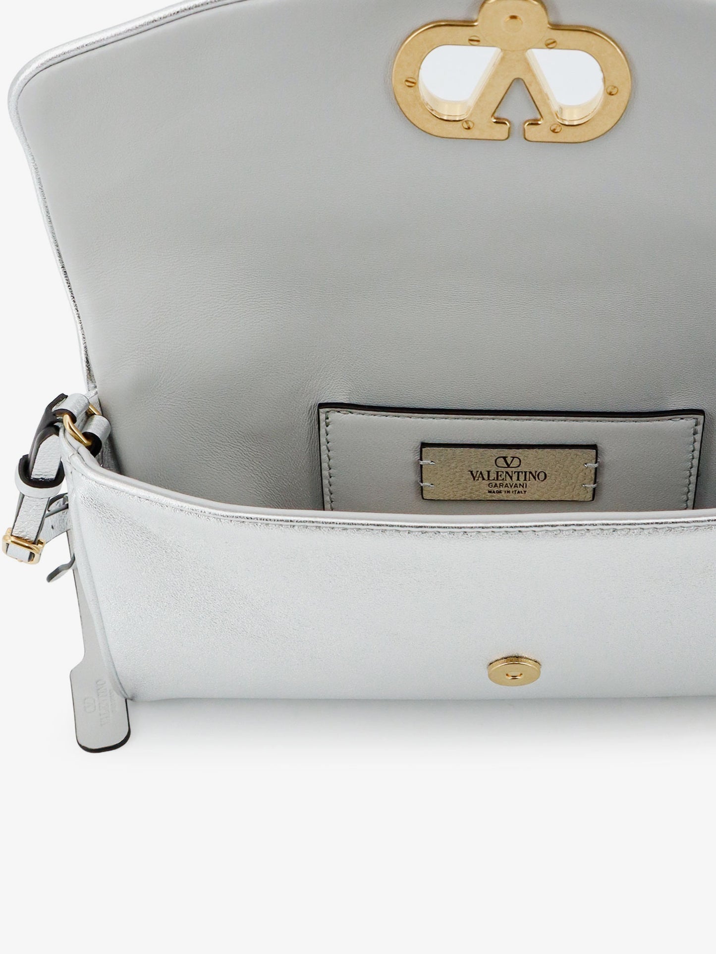 DeVain laminated leather shoulder bag