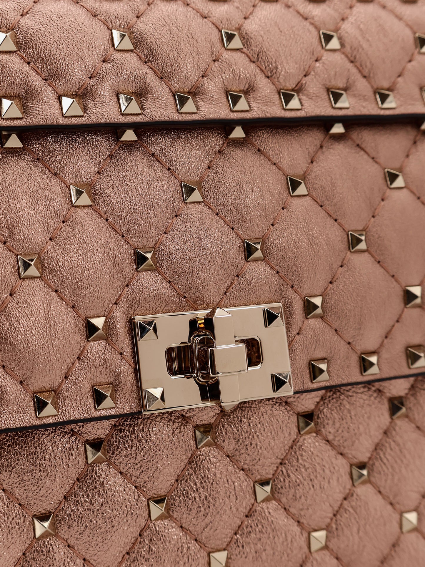 Laminated leather Rockstud Spike crossbody bag