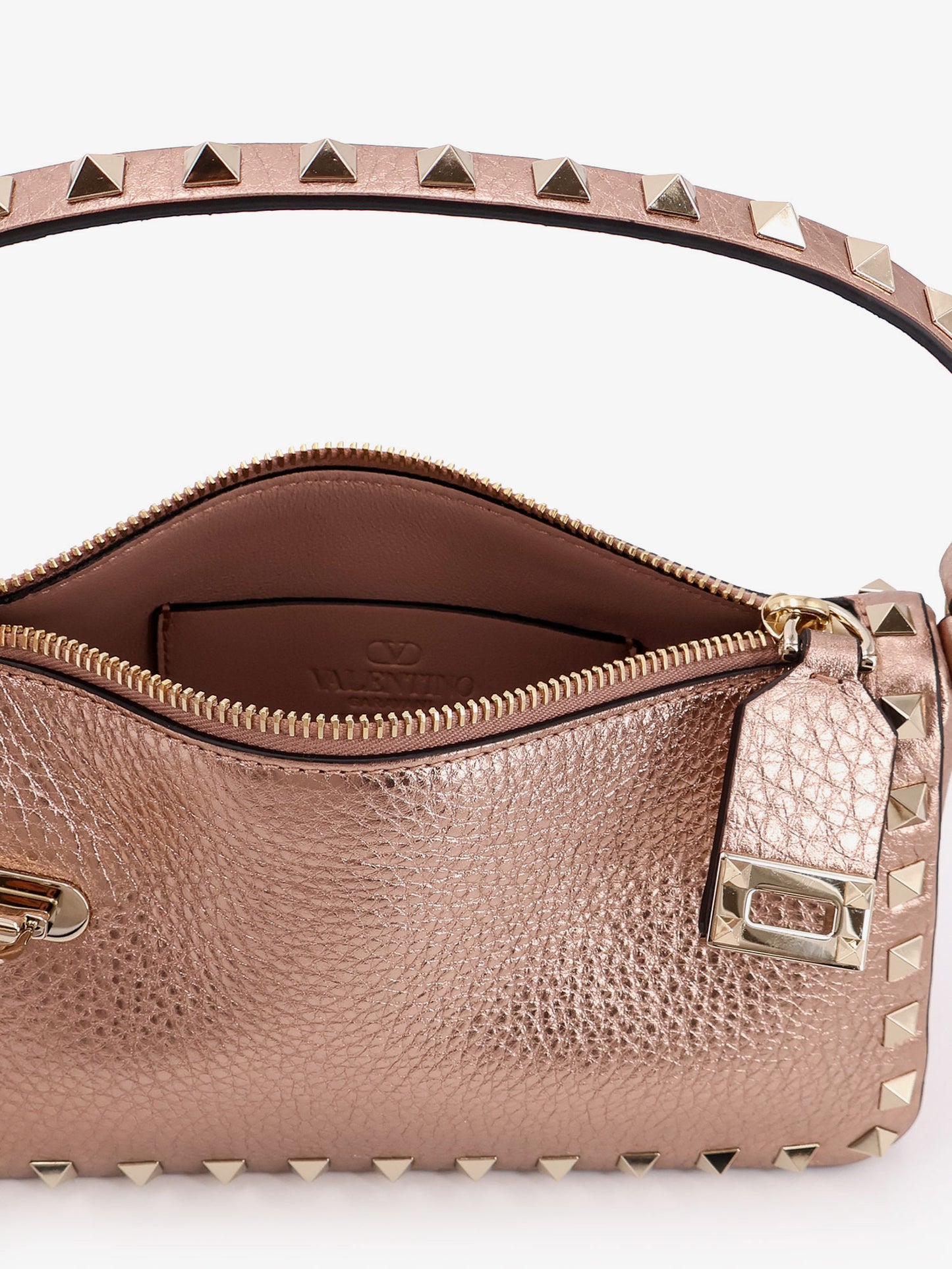 Rockstud laminated leather crossbody bag