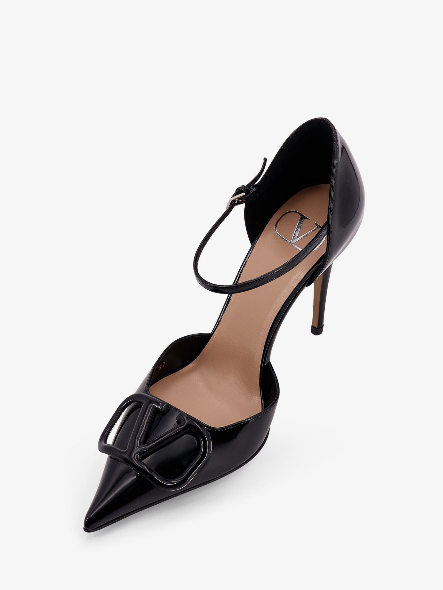 Patent leather pumps with VLogo Signature