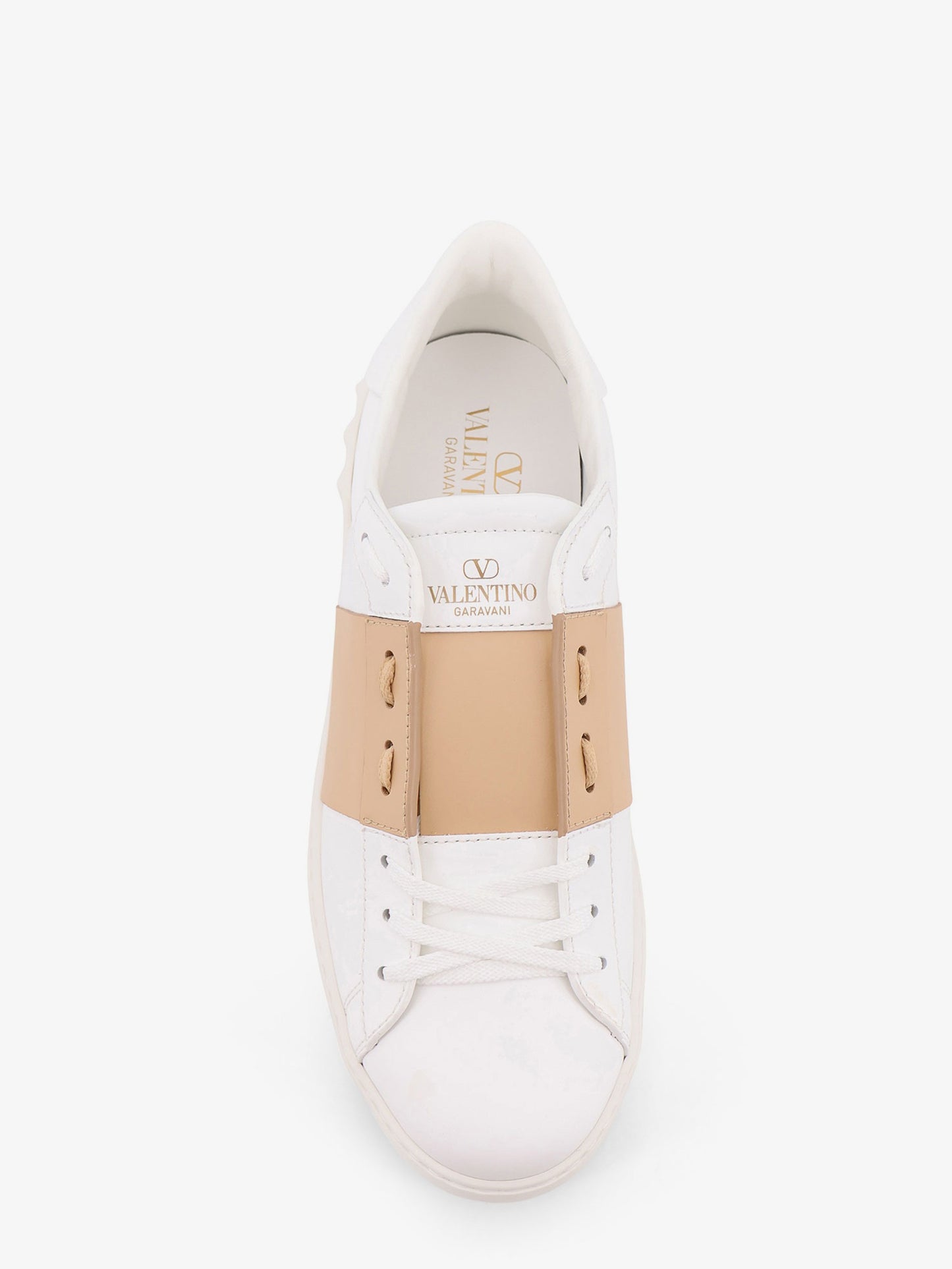 Open leather sneakers