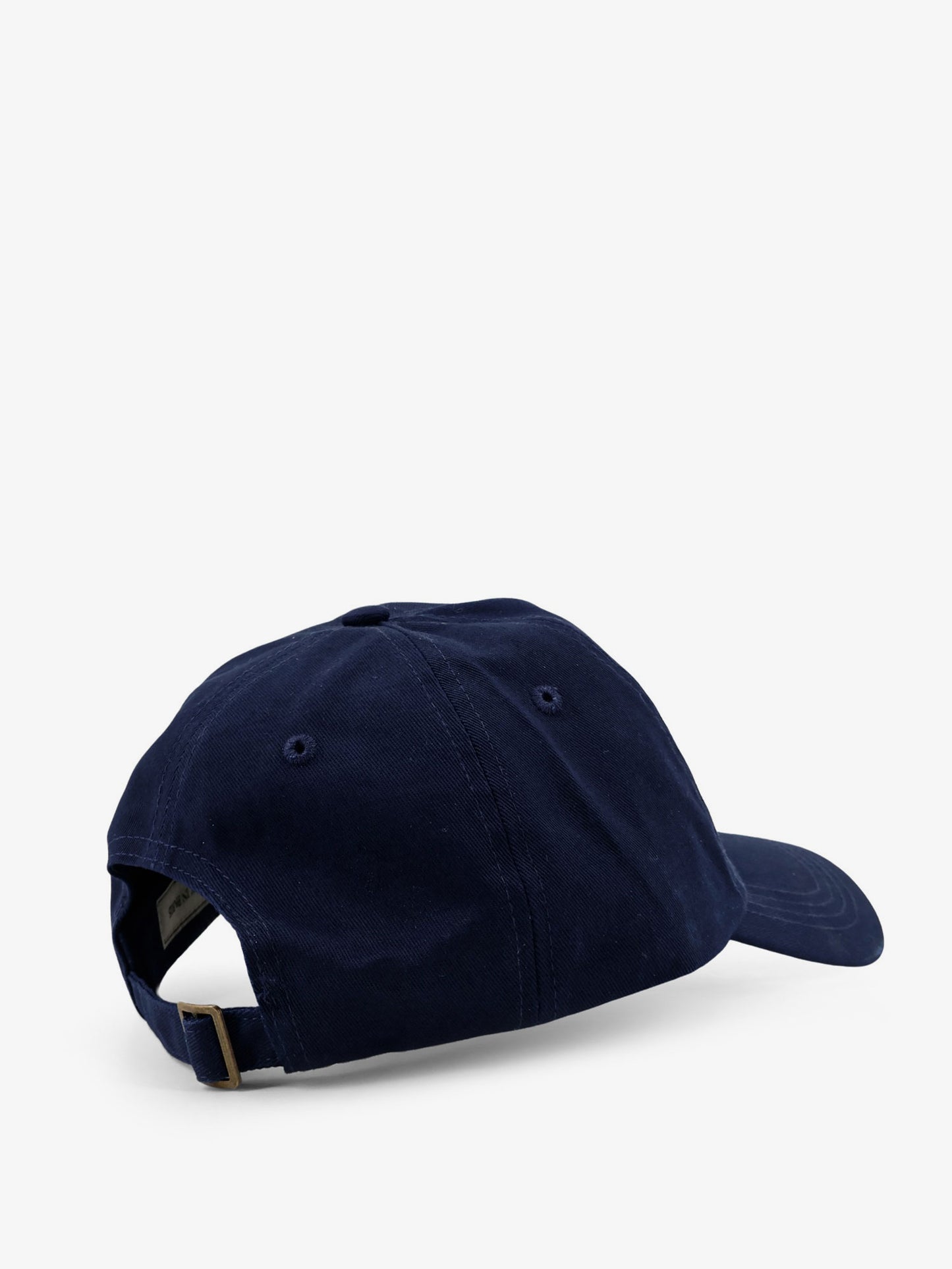 Denim hat with embroidery on the front