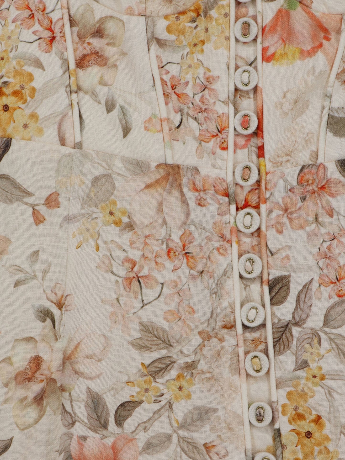 Luna linen midi dress with all-over floral print