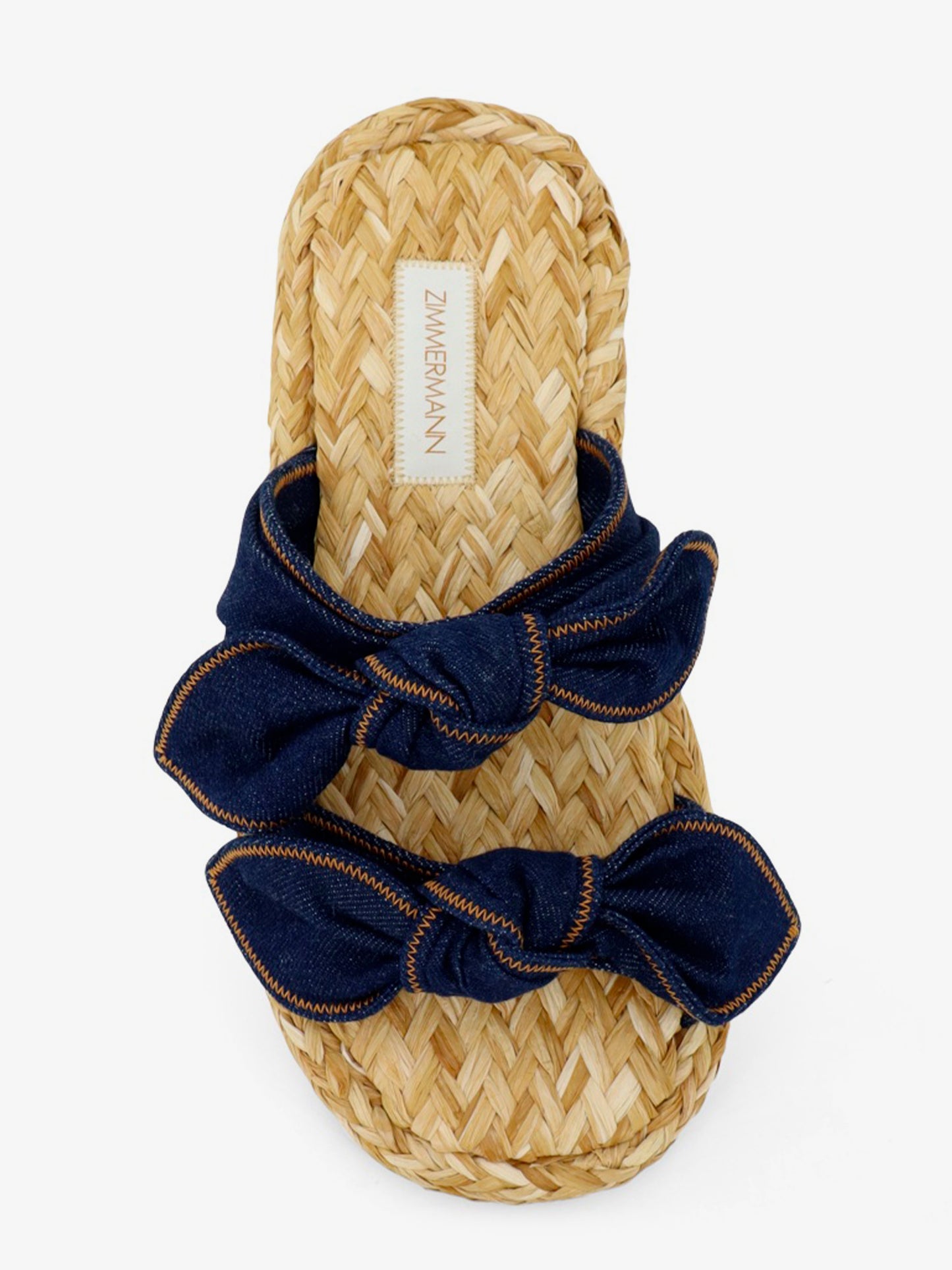 Carousel raffia and denim sandals