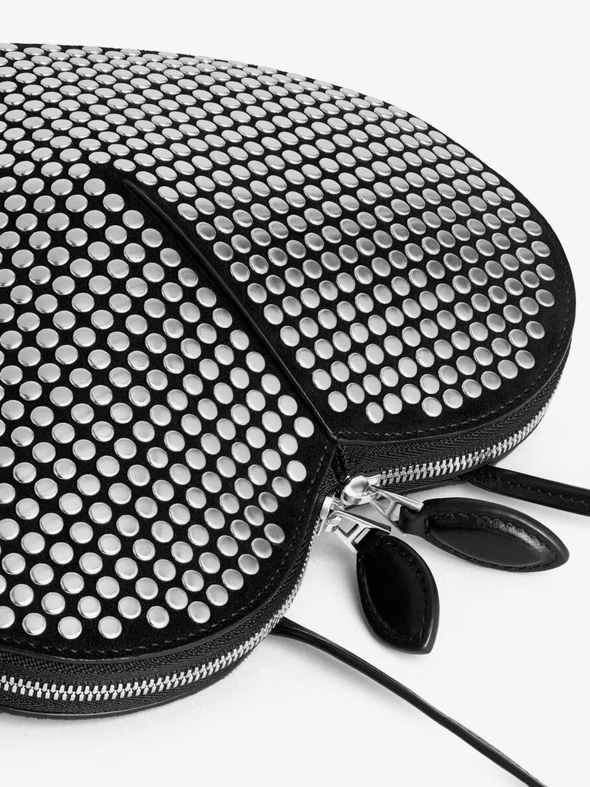 Le Coeur suede shoulder bag with all-over studs