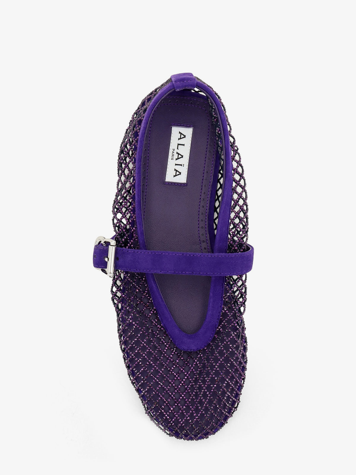 Ballerine Flat mesh ballerinas with rhinestone detail