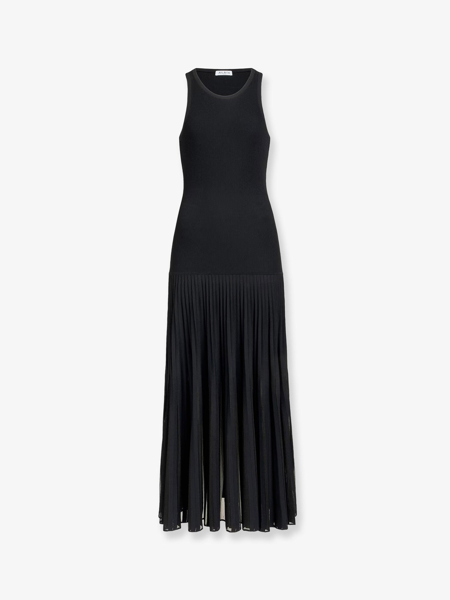 alaia dress black Long pleated viscose blend Alaïa’s goal was to US Size:16 BLACK & GOLD ~ SCH003197_B