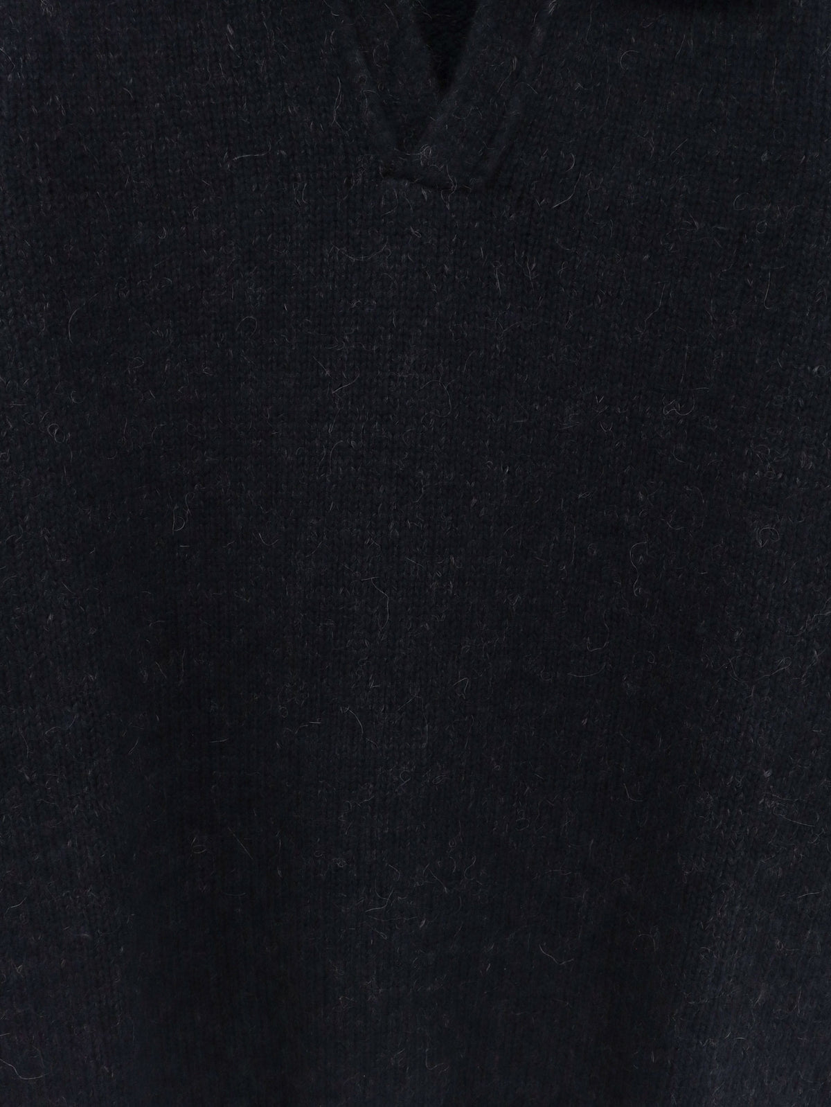 Wool blend ribbed collar sweater