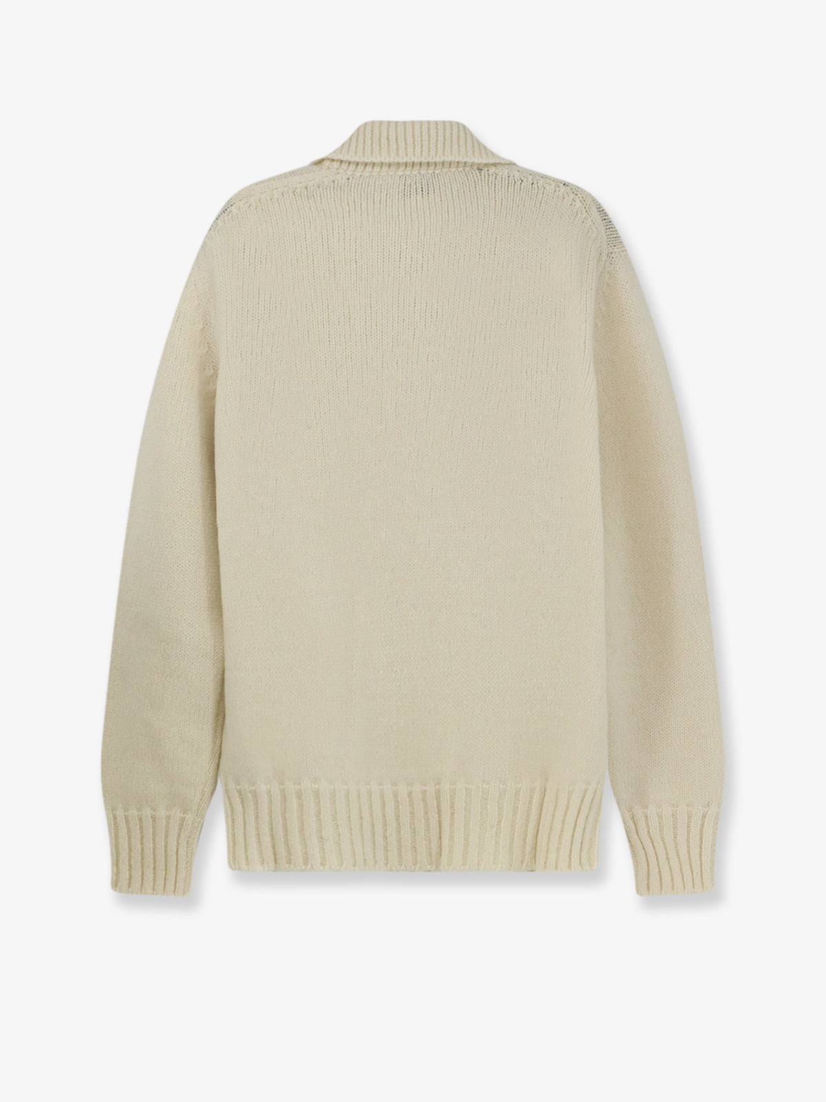Wool blend ribbed collar sweater