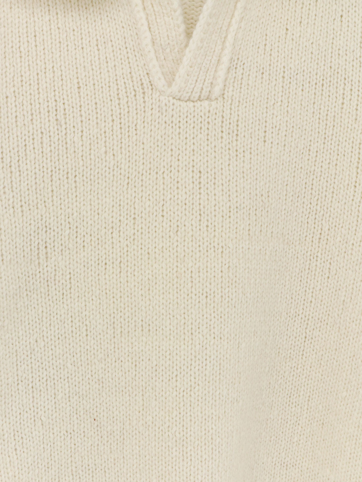 Wool blend ribbed collar sweater