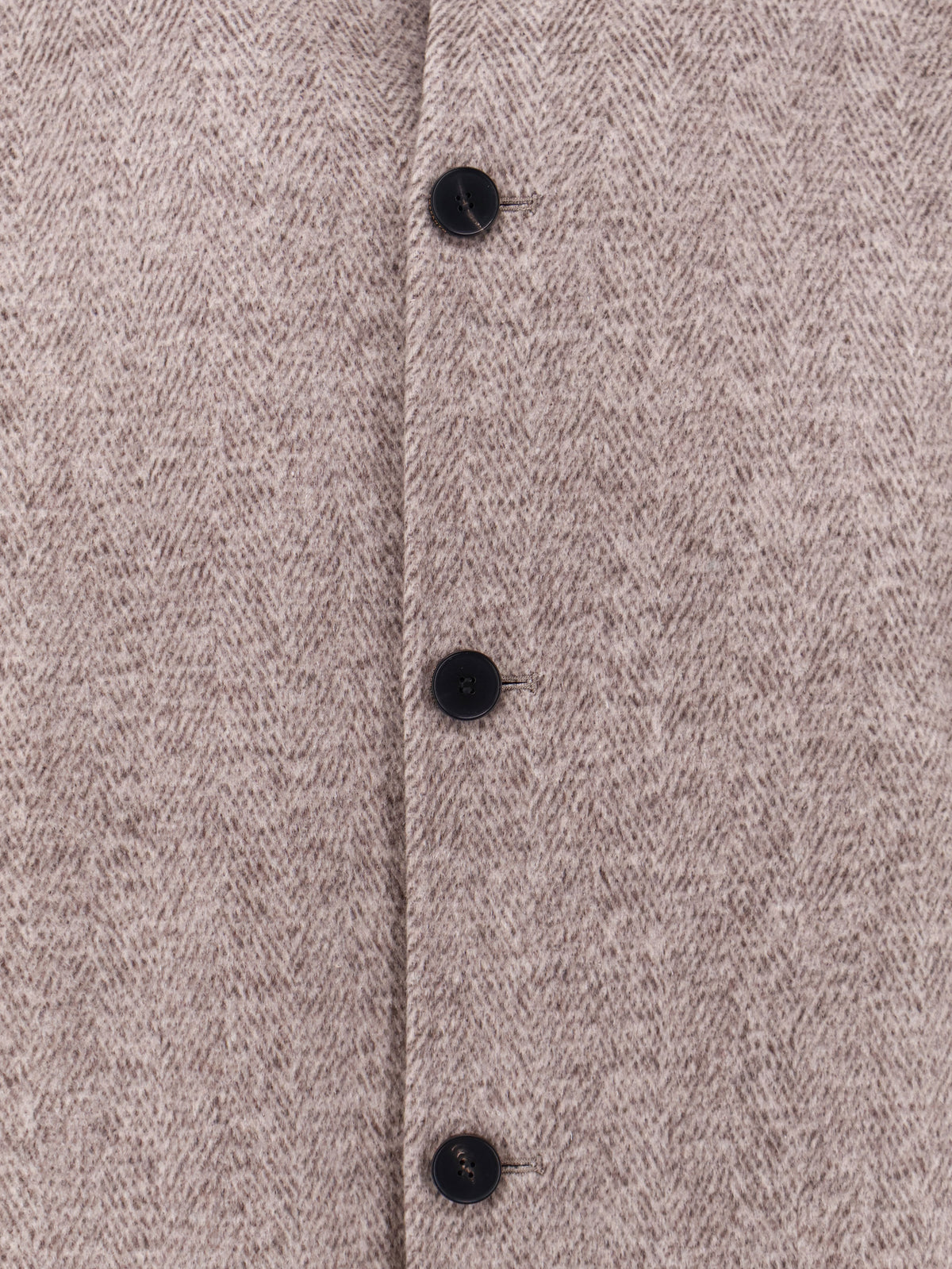 Single-breasted wool and cashmere blend coat with herringbone pattern