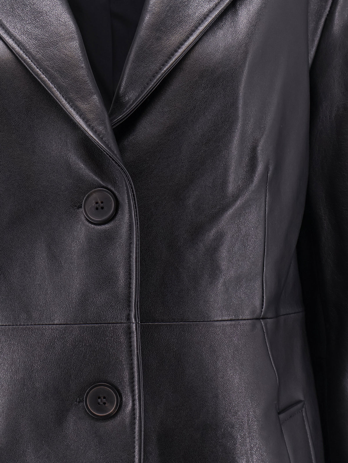 Asia leather trench coat