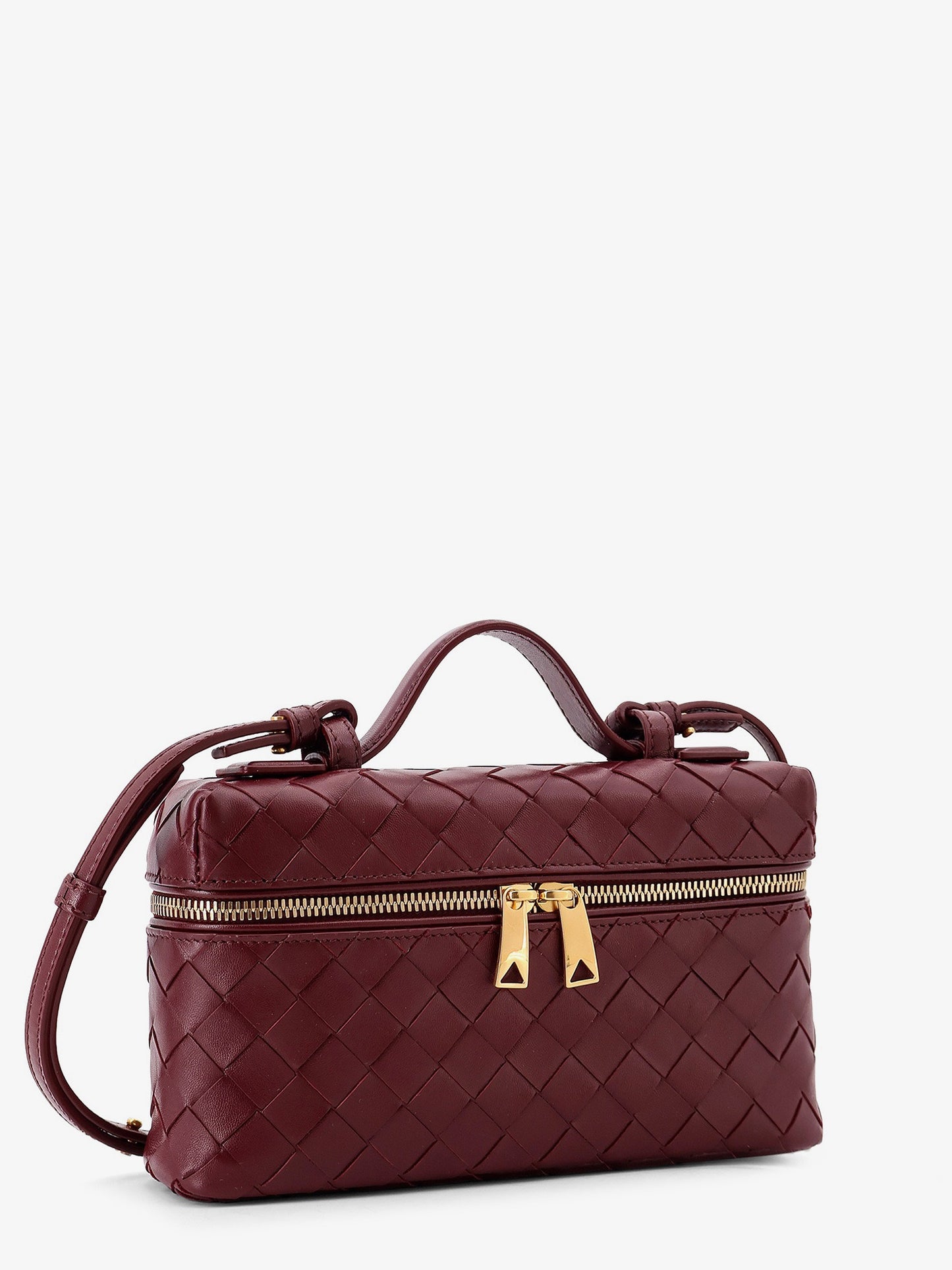 Bang Bang leather vanity case with Intrecciato motif