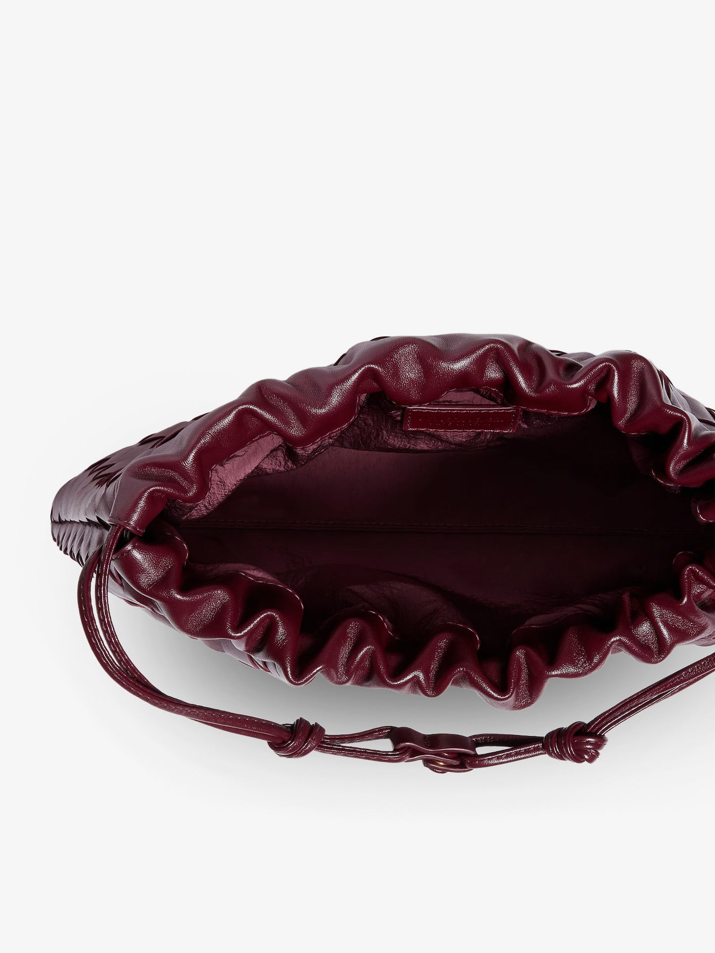 Pochette Dustbag Medium in pelle con effetto Intrecciato