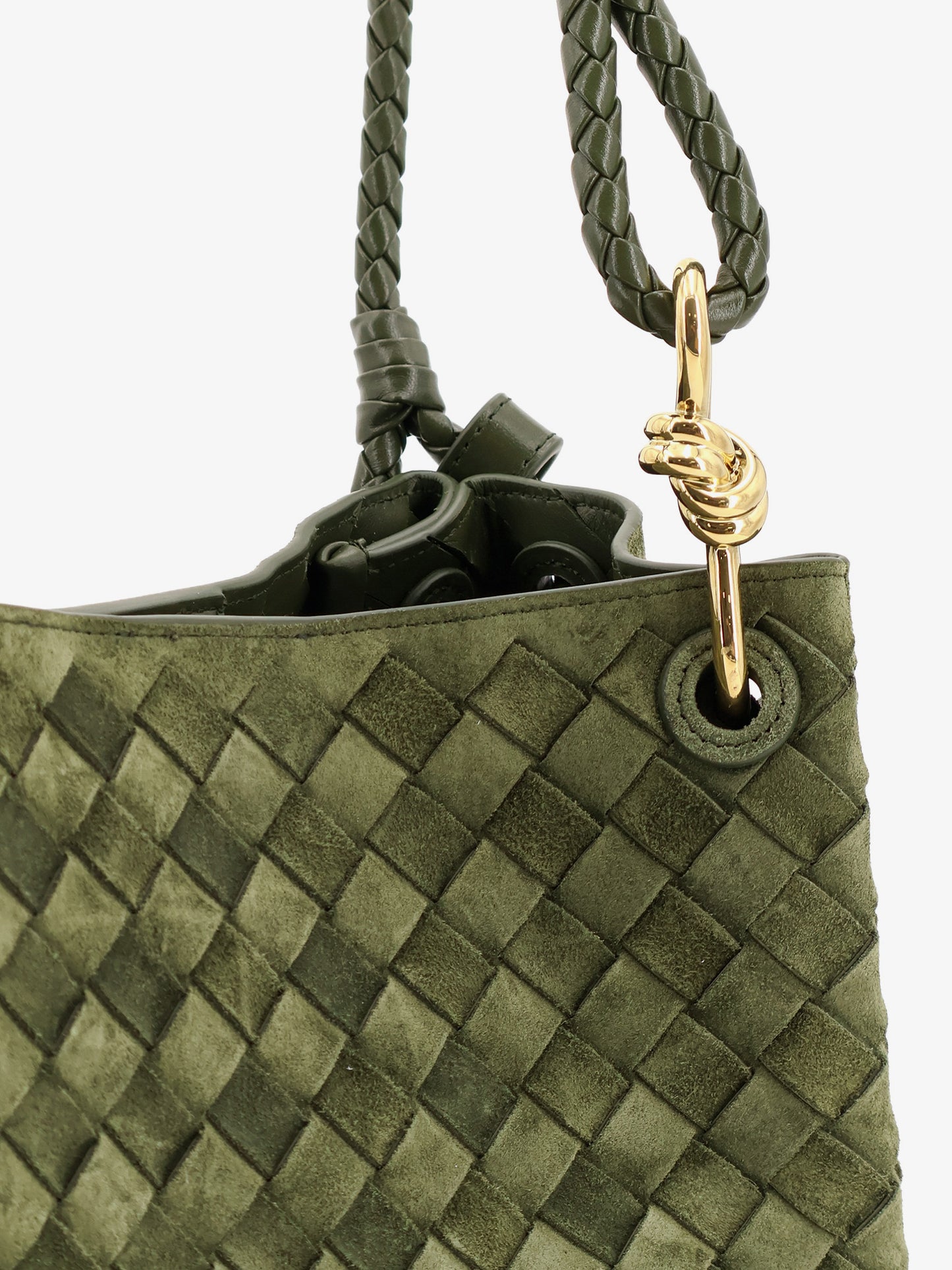 Parachute suede shoulder bag with Intrecciato motif