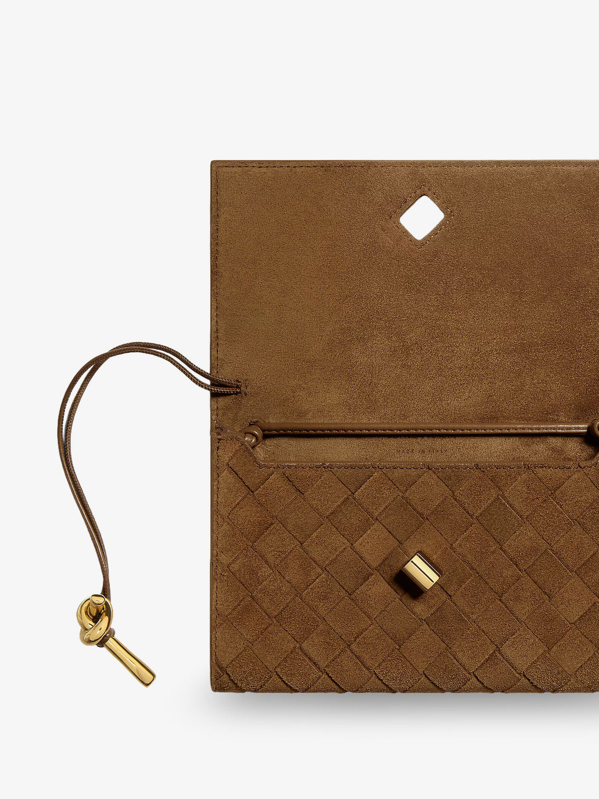 Borsa a tracolla in suede con motivo Intrecciato