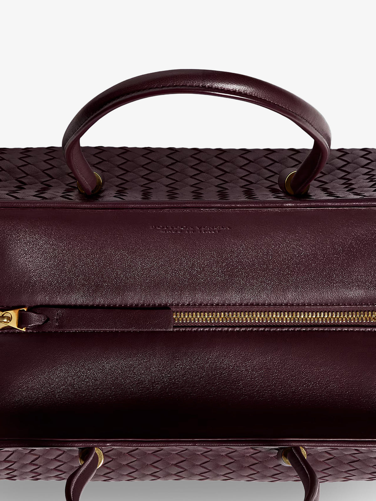 Borsa a mano Tote Piccola in pelle con motivo Intrecciato