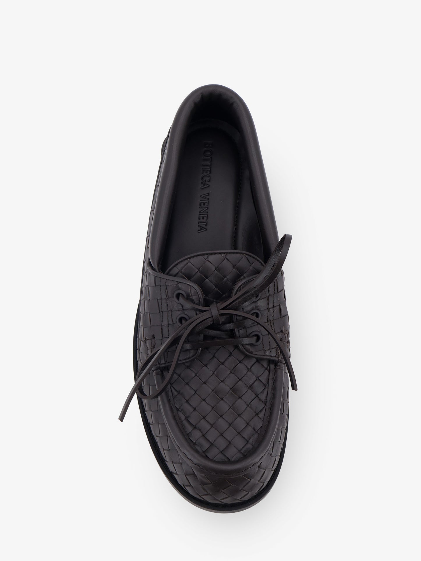Pier Intrecciato leather boat shoes