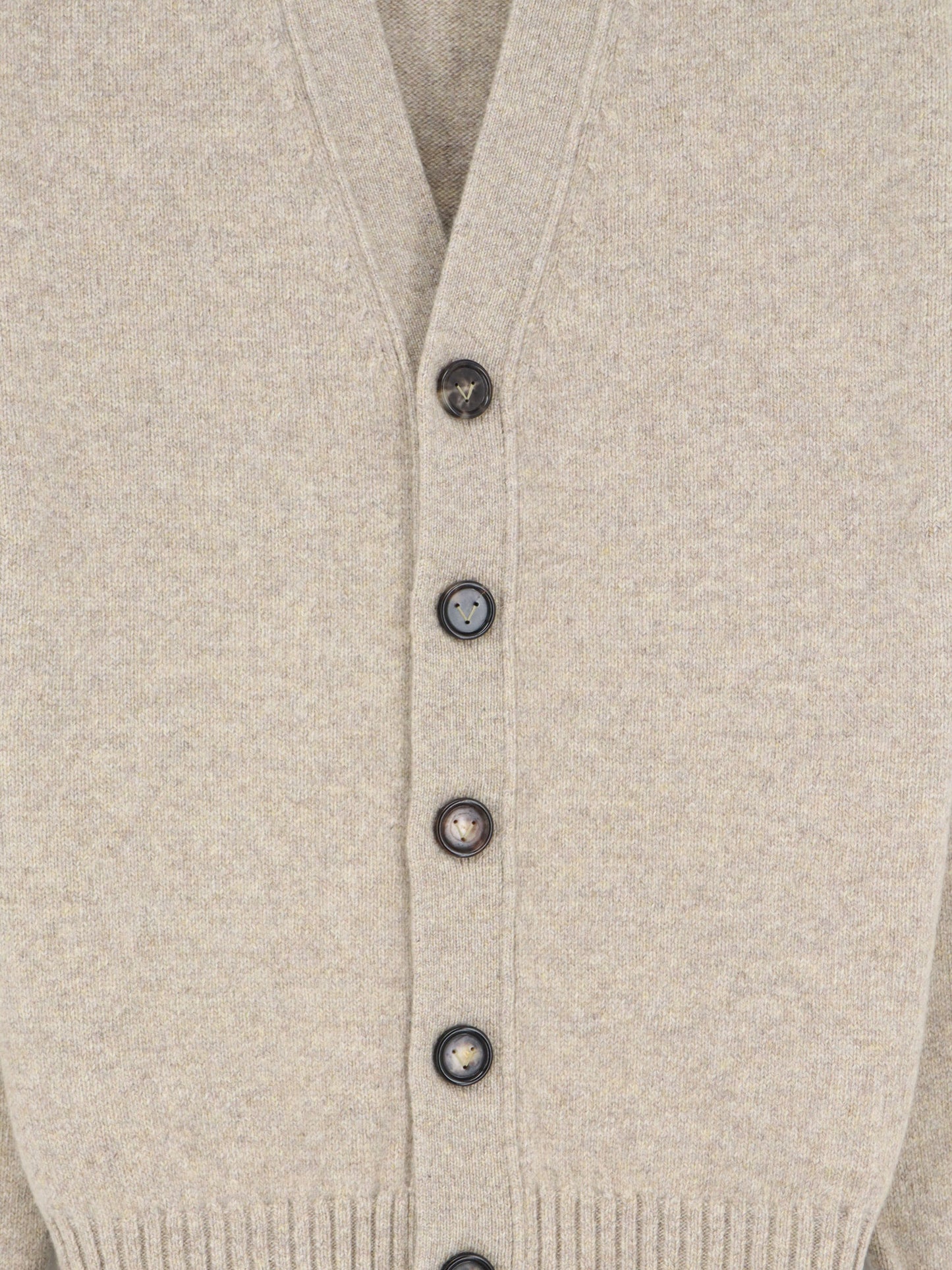 Cashmere blend cardigan with Intreccio patch