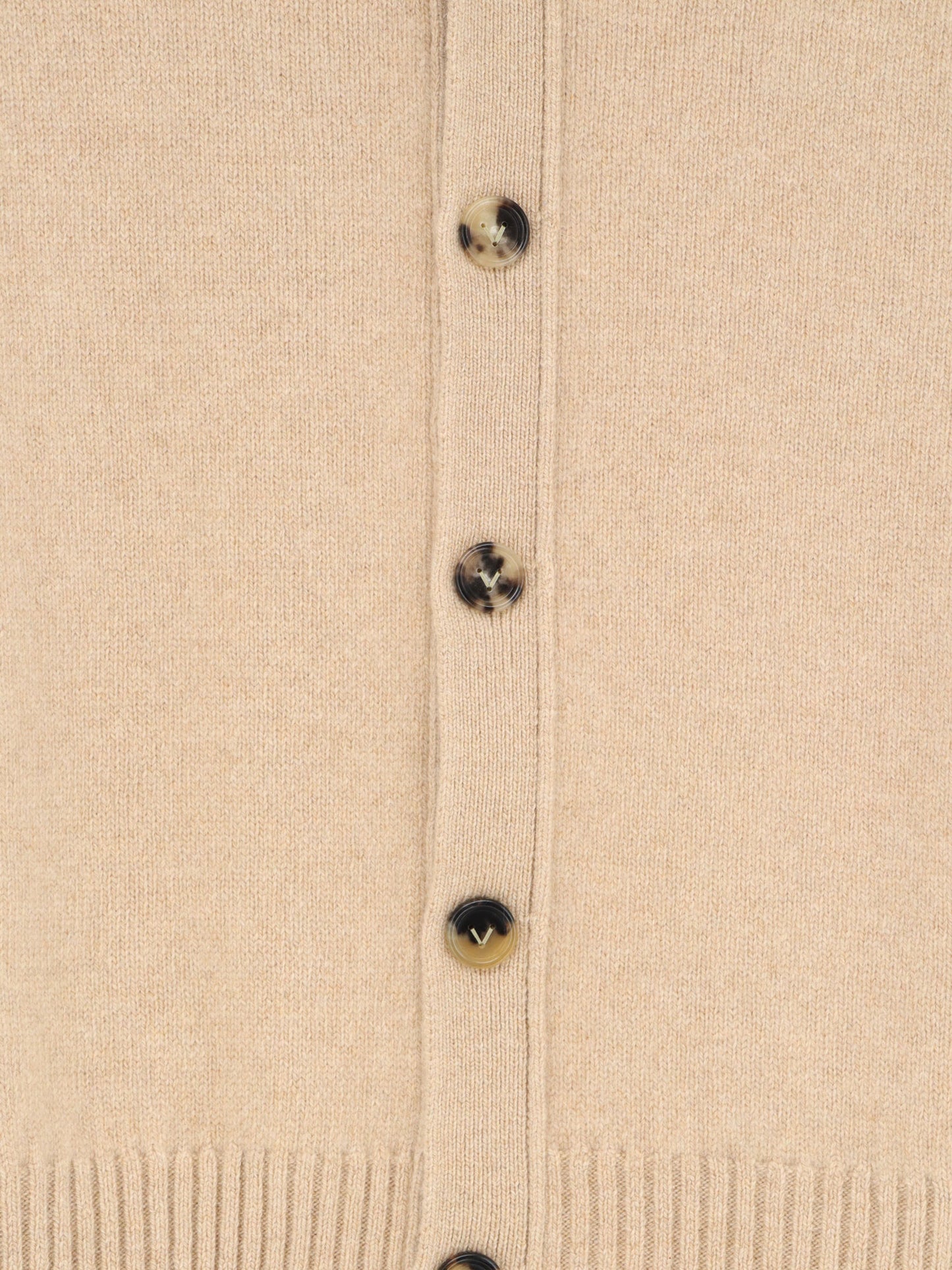 Cashmere blend cardigan with Intrecciato logo patch
