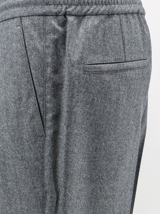 Pantaloni in lana vergine con coulisse regolabile