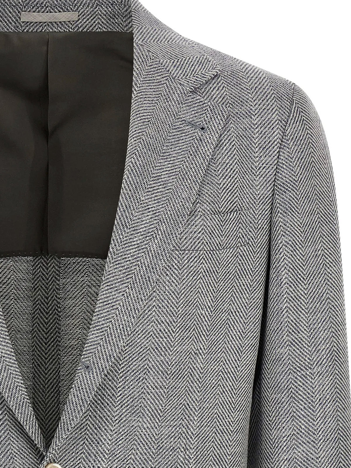 Deconstructed wool, alpaca and silk chevron blazer