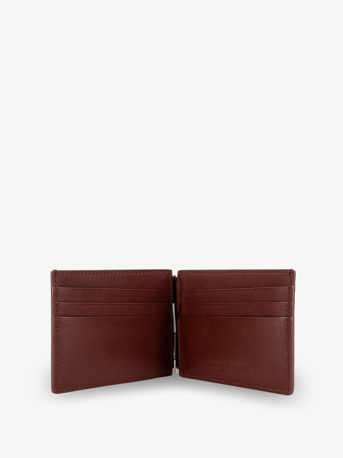Leather wallet with engraved logo