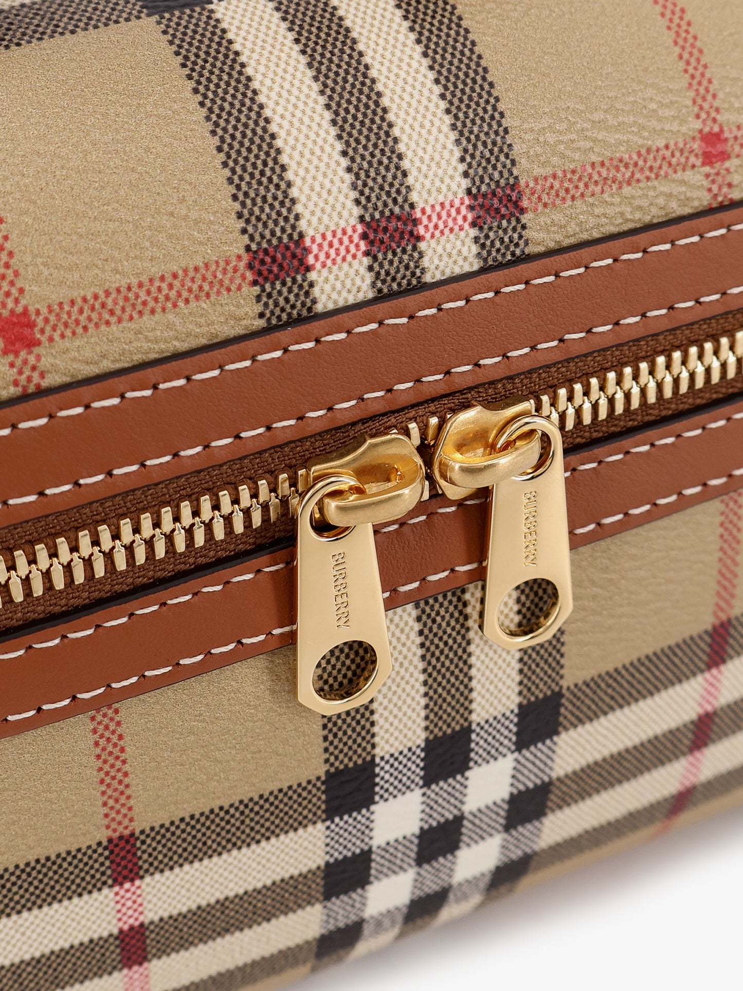 Vanity Check coated canvas crossbody bag with check pattern