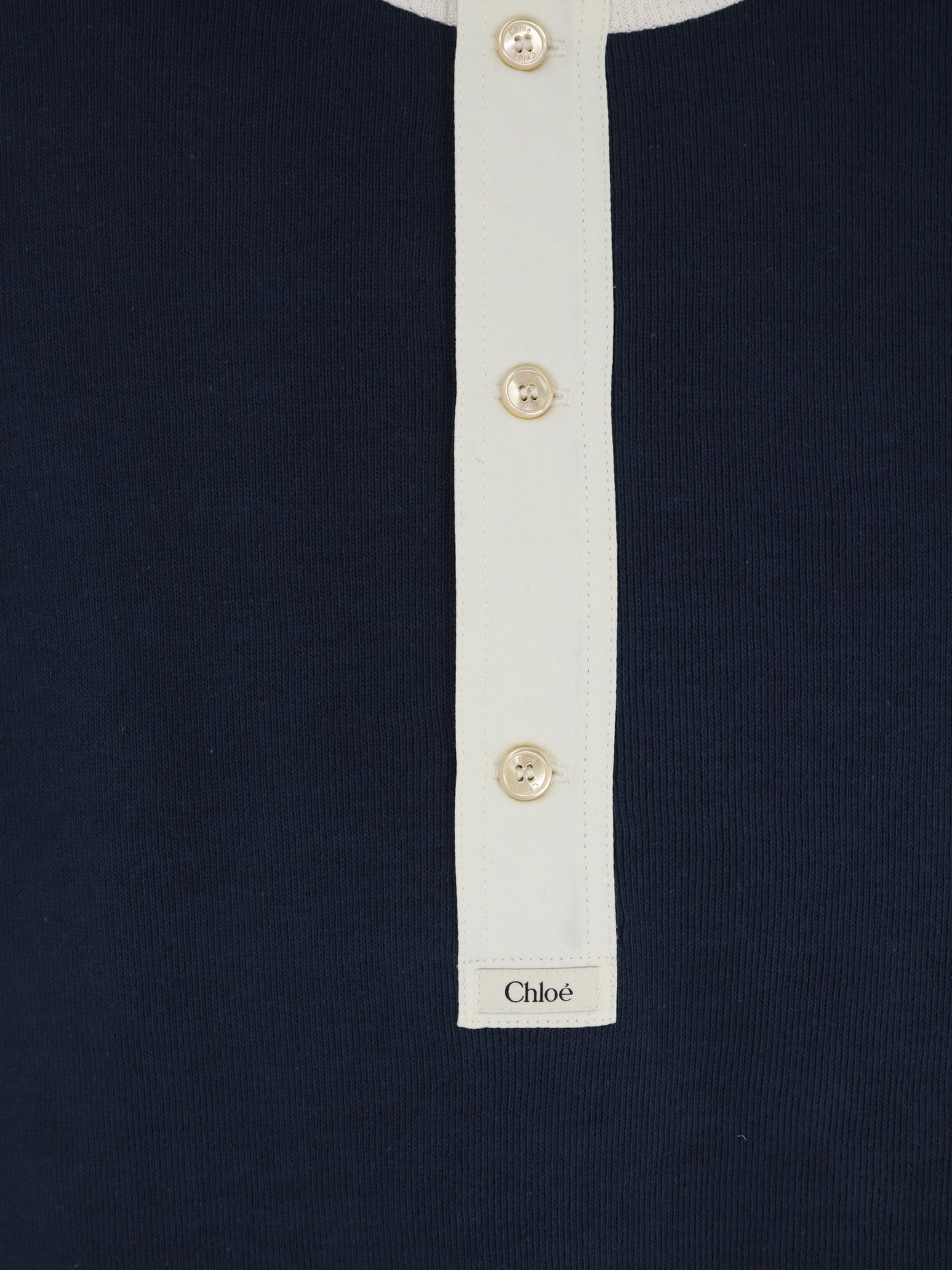 Cotton sweater with contrasting inserts