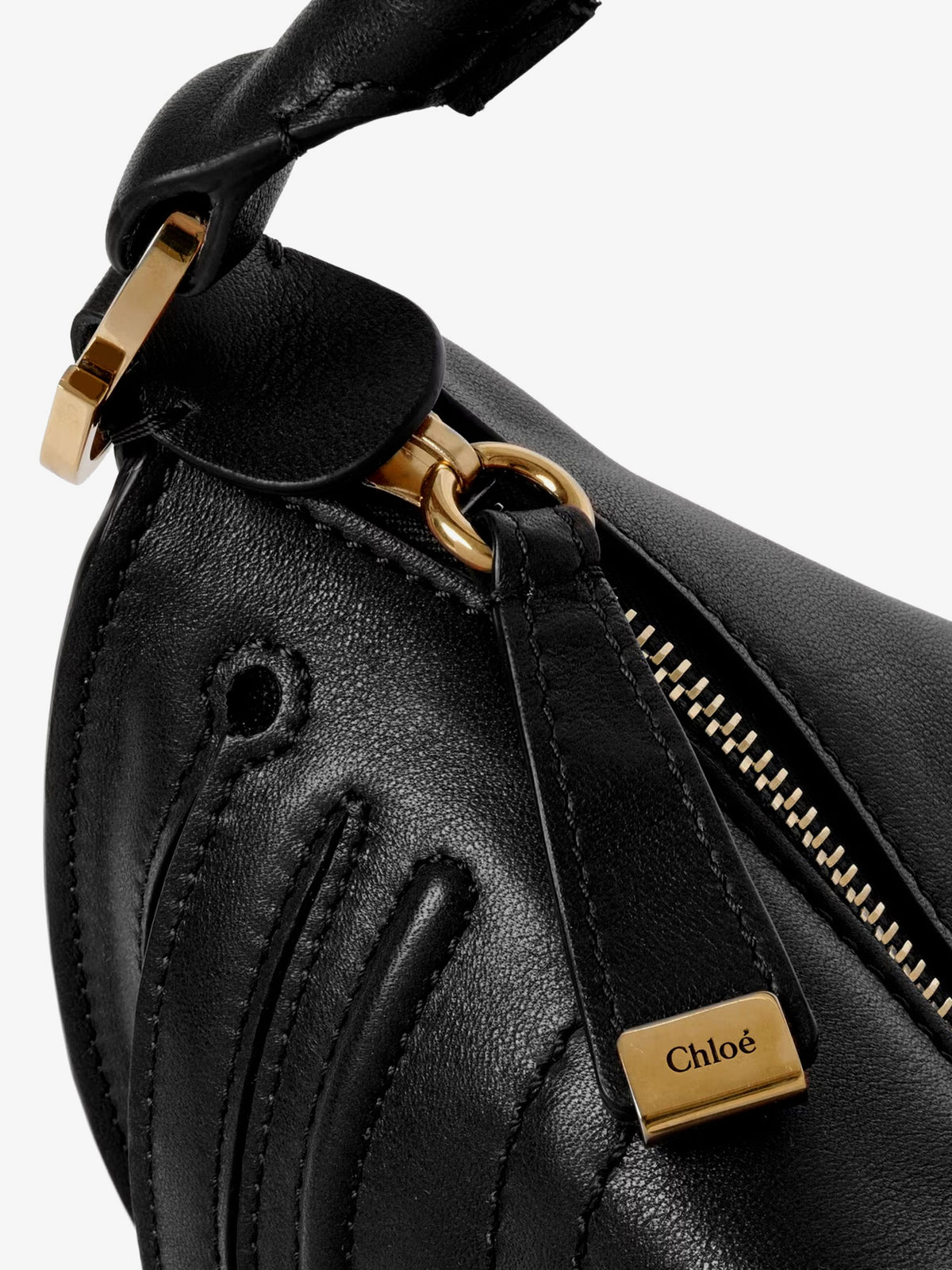 Marcie Mini leather crossbody bag with stitching detail