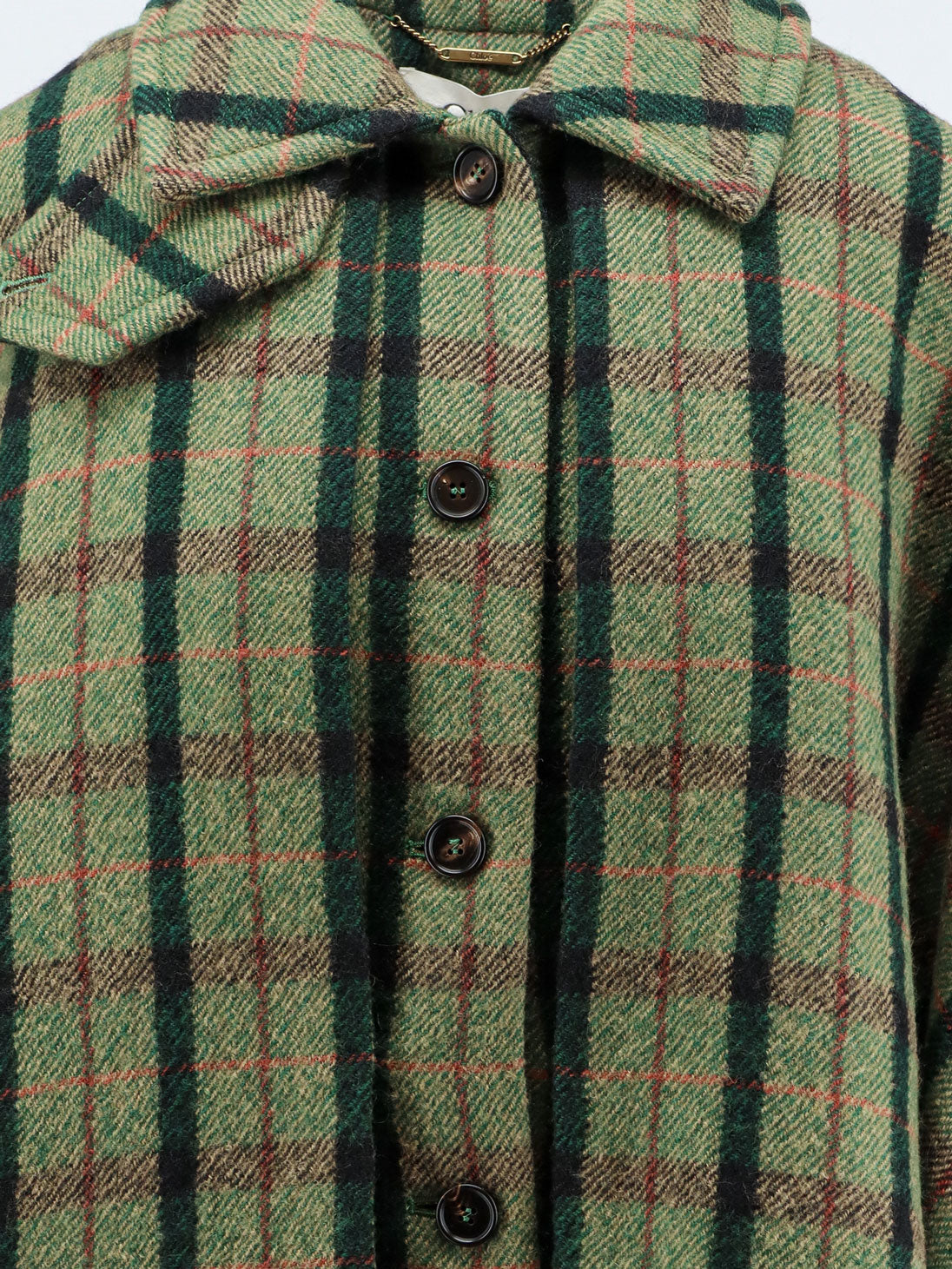 Cappotto a mantella in lana madras