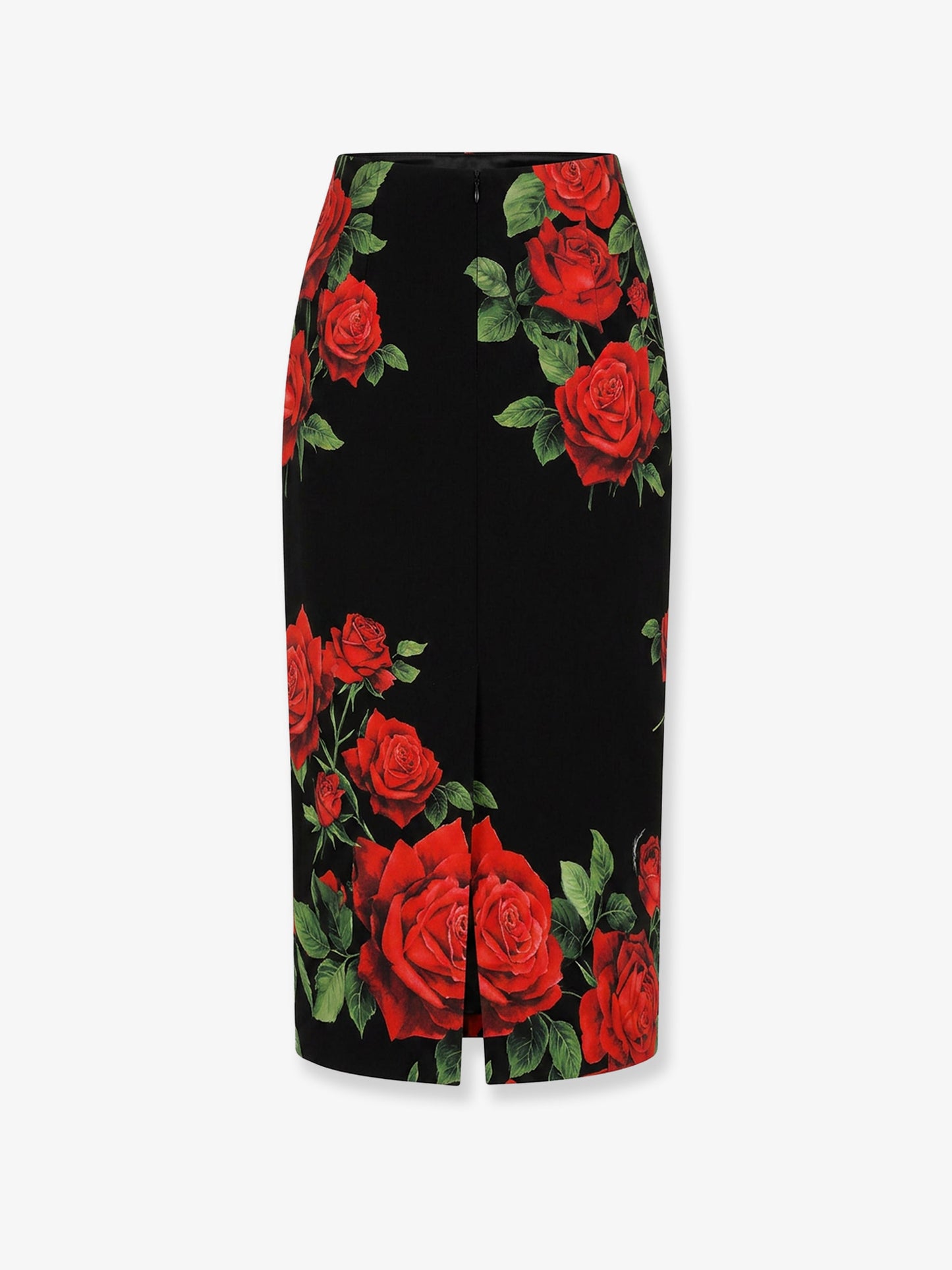 Stretch silk midi skirt