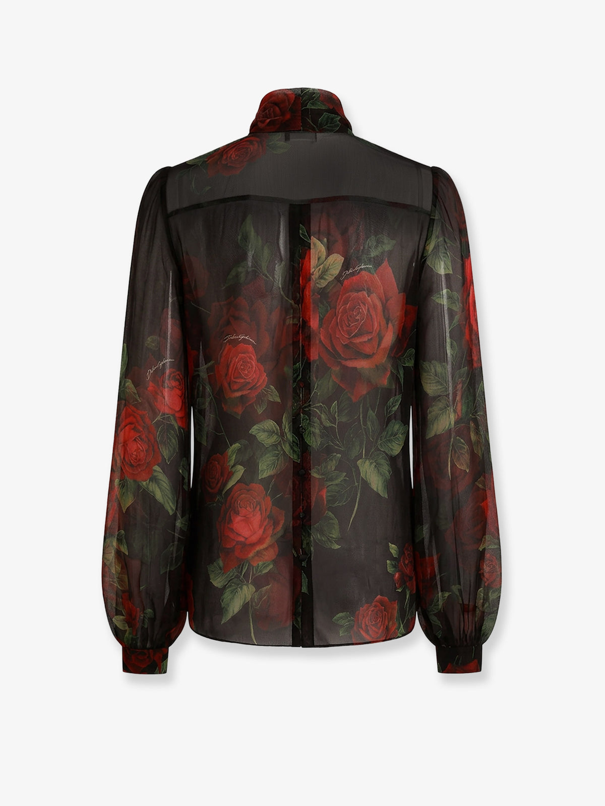 Chiffon shirt with rose print